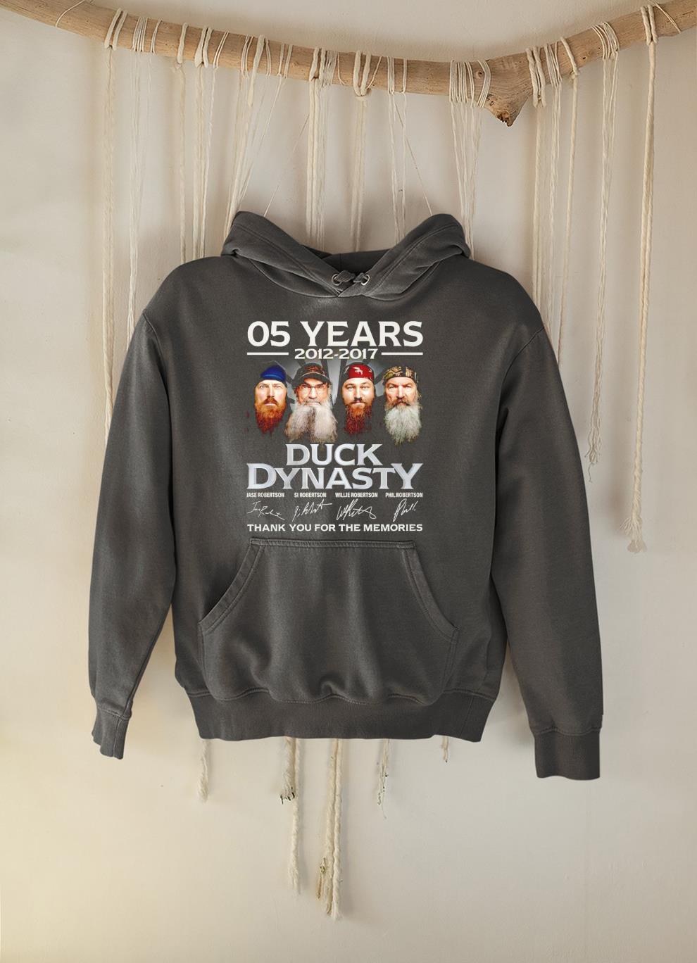 05 years 2012 2017 Duck Dynasty thank you for the memories shirt 1