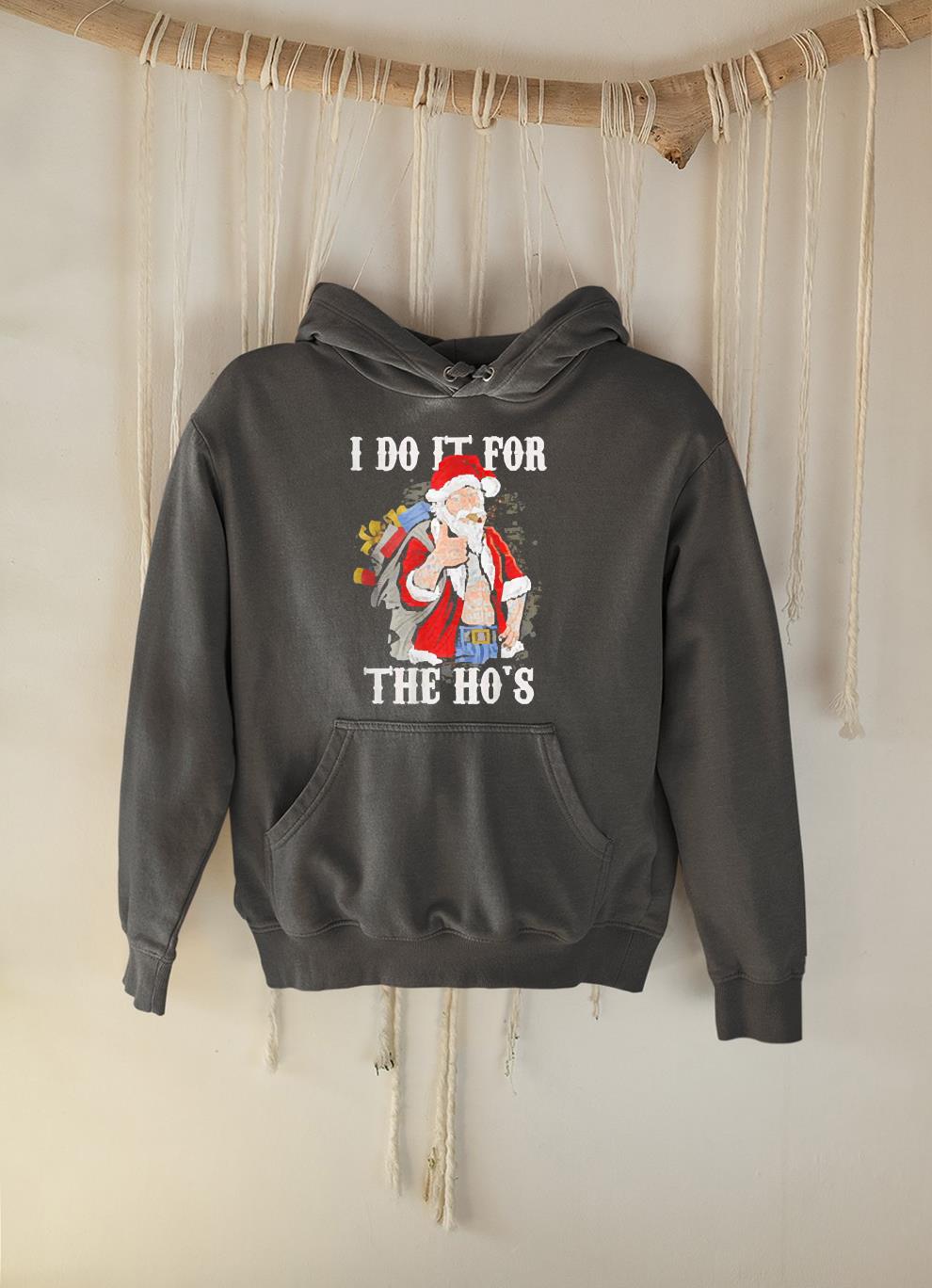 hue43 i do it for the ho s christmas rocker santa shirt hoodie - I do it for the ho’s Christmas rocker Santa Shirt