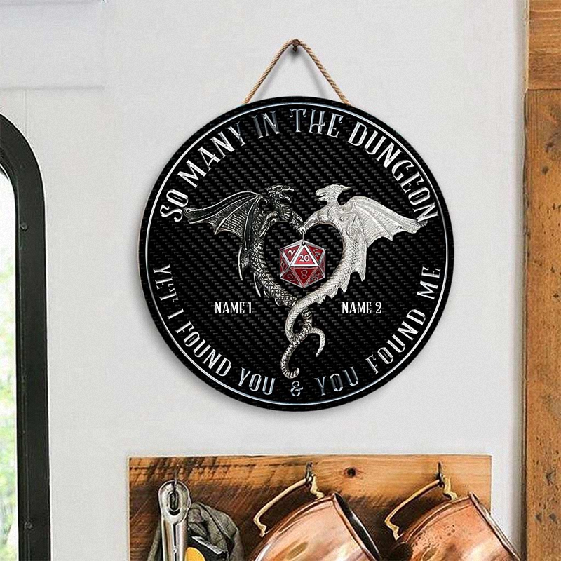 So Many In The Dungeon RPG Personalized Round Wood Sign 1 Canvas, Custom Name