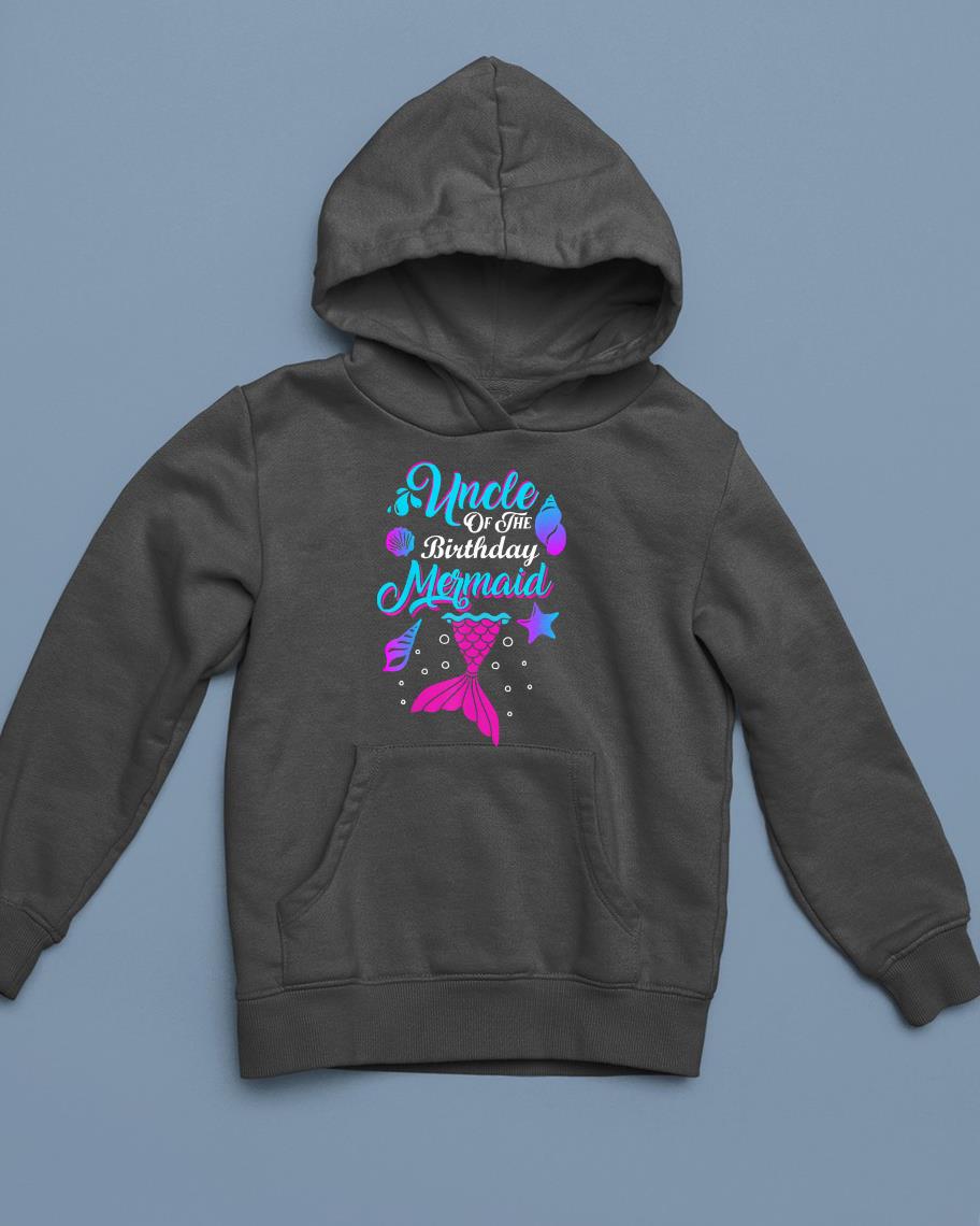 Uncle Of The Birthday Mermaid Birthday Party Mermaid Uncle T-Shirt 1 Clothing