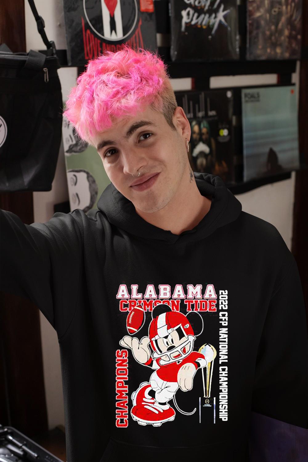 hue53 alabama crimson tide mickey mouse 2022 cfp national champions ncaa football shirt hoodie - Alabama Crimson Tide Mickey Mouse 2022 CFP National Champions Ncaa Football Shirt