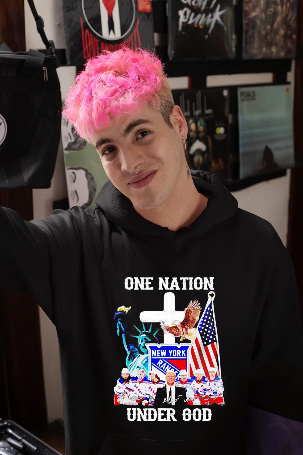 New York Ranger One Nation Under God signatures shirt 1 Independencedayshirt News