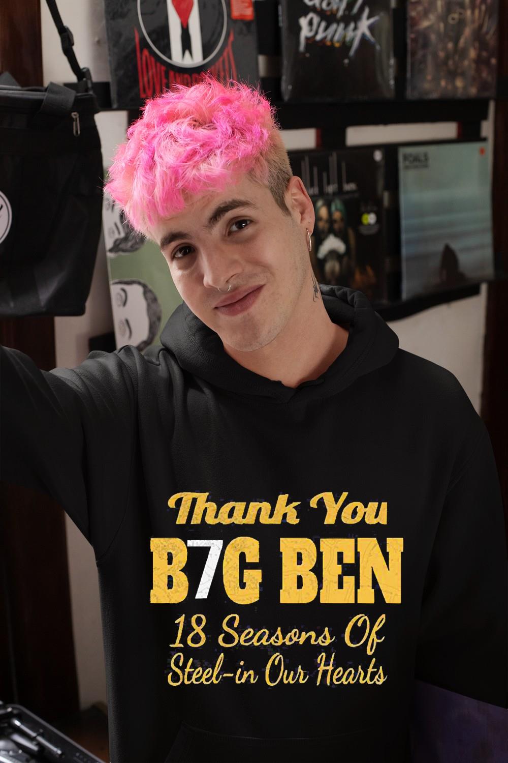 Thank you B7g Ben 18 seasons of Steel-in our hearts shirt 1 Clothing, Ncovtee News