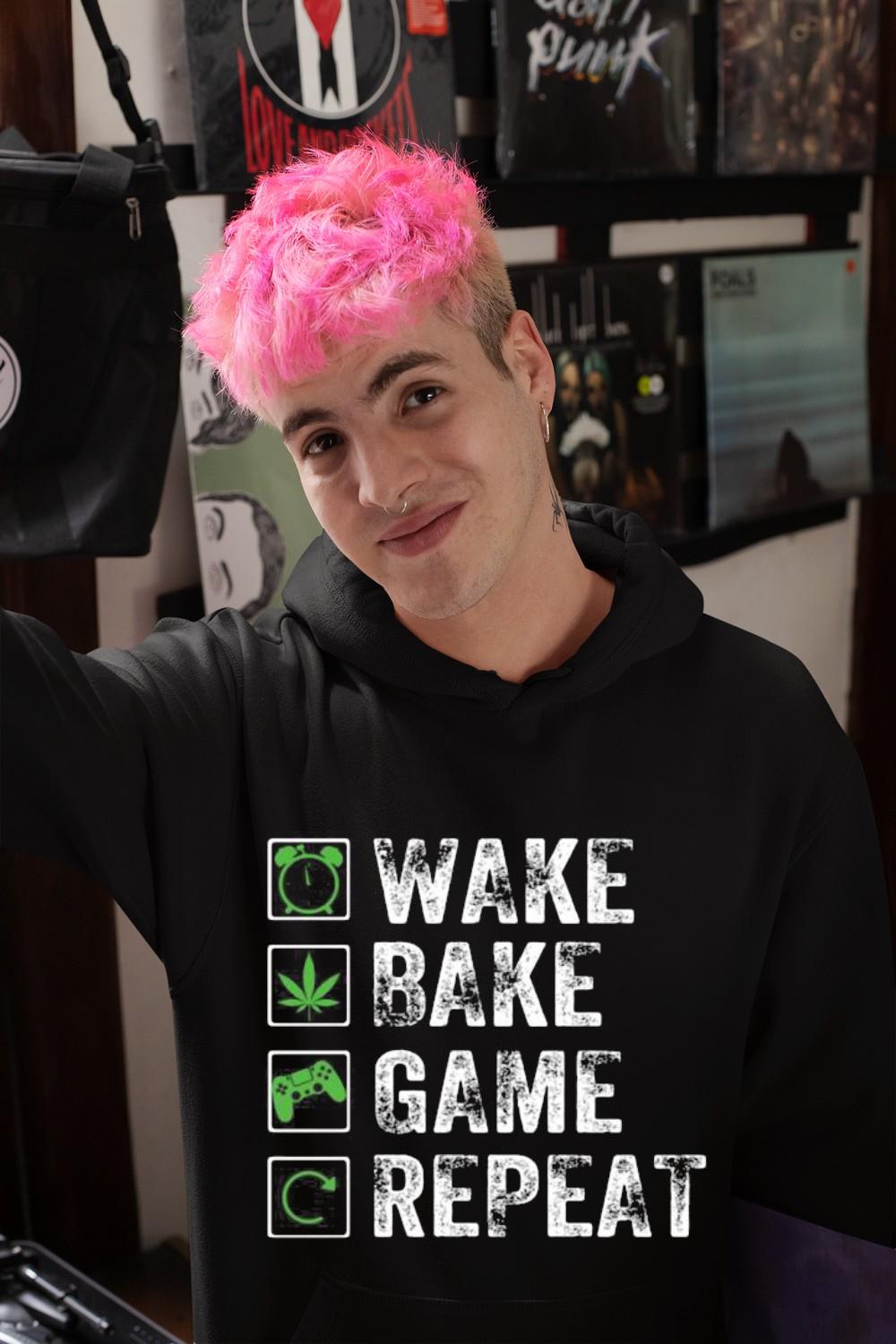 Wake bake game repeat shirt 20 Clothing