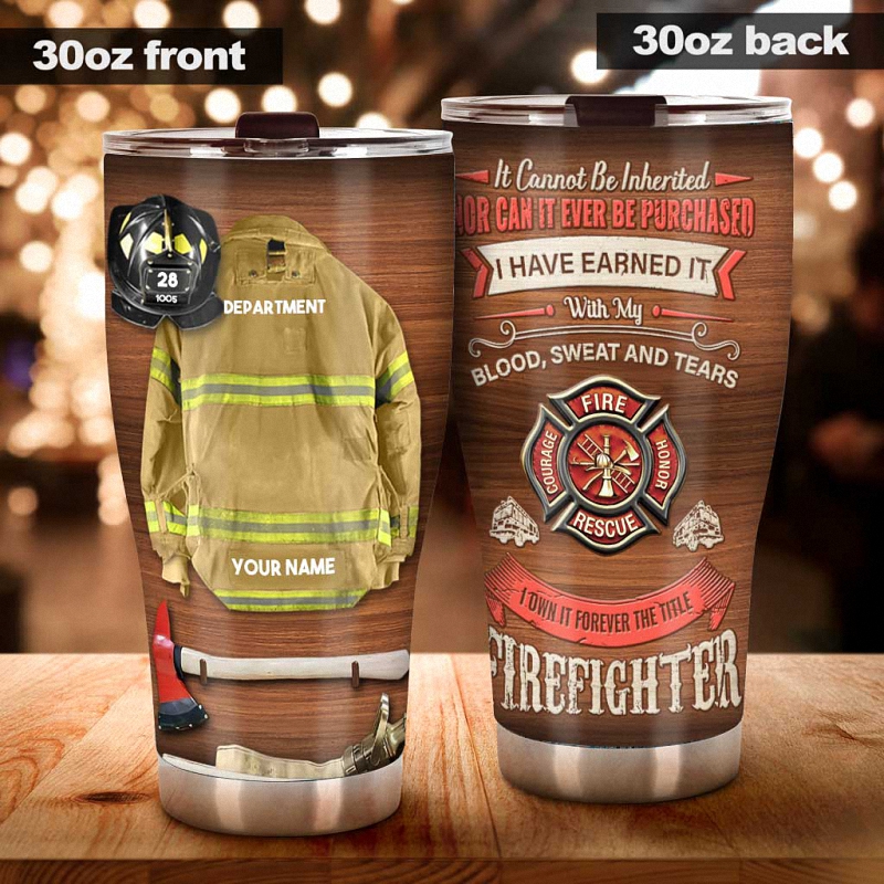Firefighter Personalized Tumbler 1 Custom Name, Tumbler