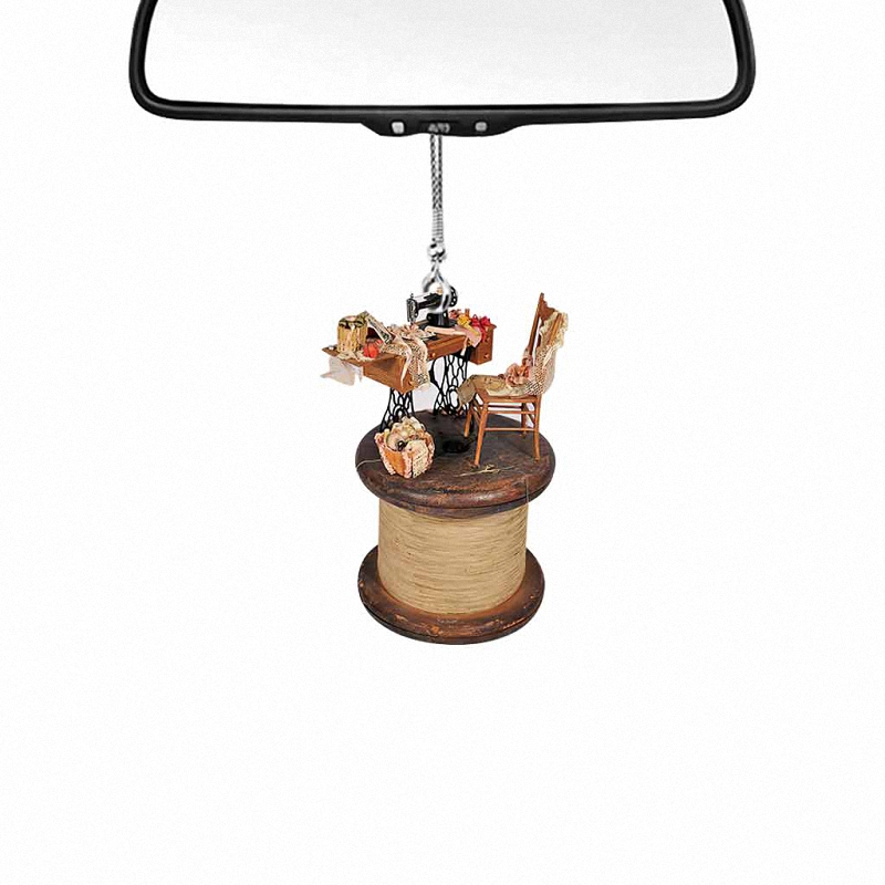 hue701 love sewing twosided car ornament love sewing twosided car ornament - Love Sewing Two-Sided Car Ornament