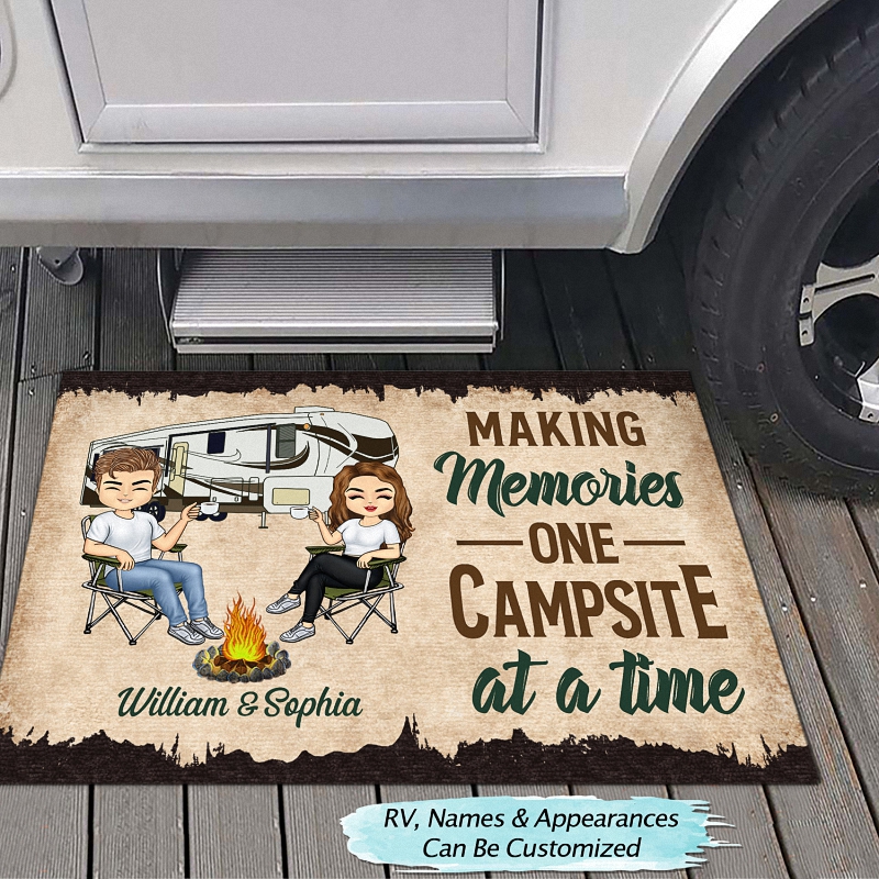 Let's Sit By The Campfire Husband Wife Camping Couple Gift Doormat 6