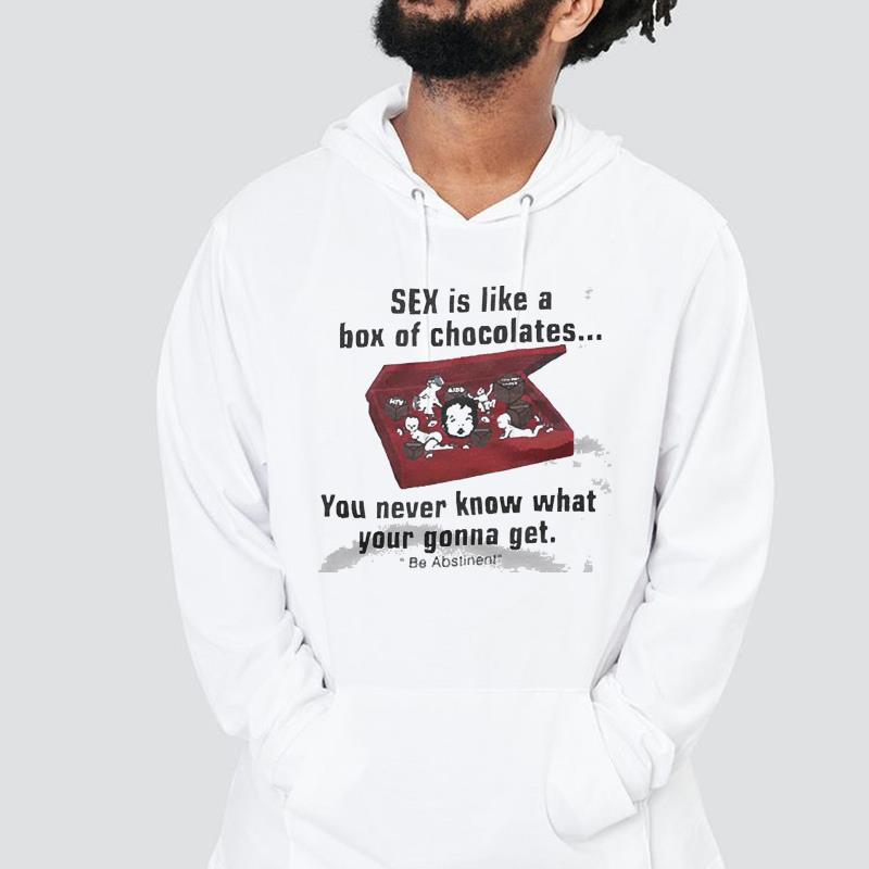 Sex is like a box of chocolates you never know what your gonna get be abstinent shirt 1 MOTHERDAYSHIRTS NEWS