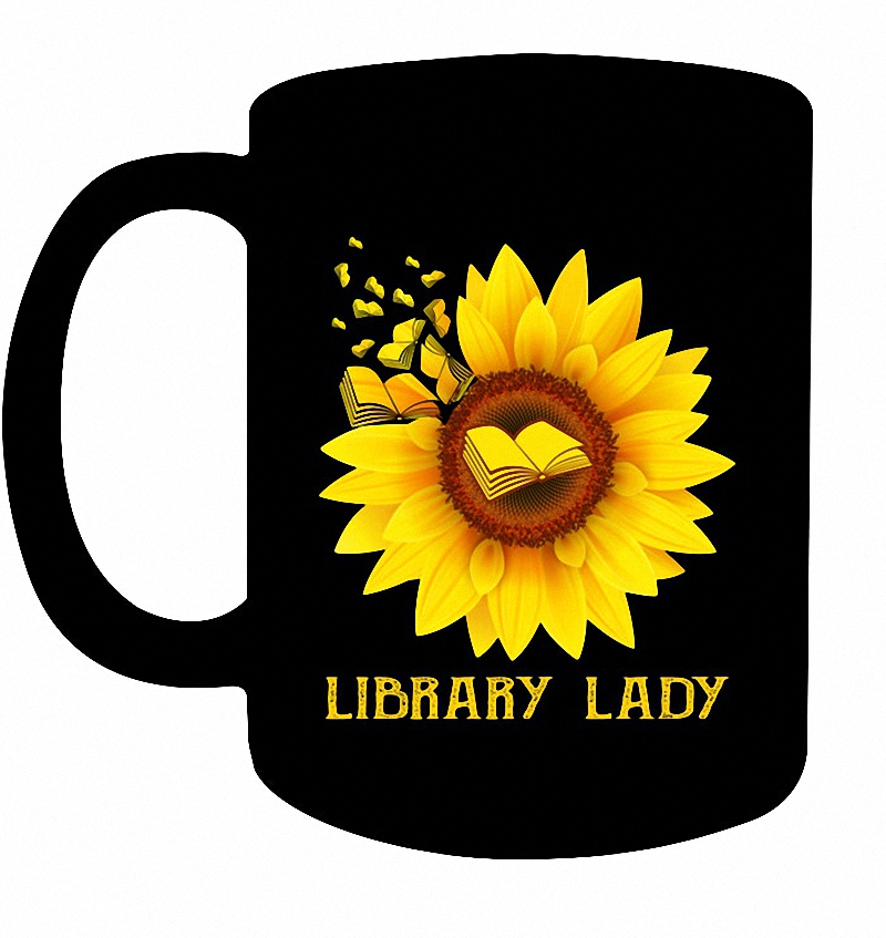 Librarian Sunflower Library Lady Mug 5