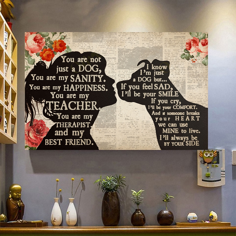 Pitbull Girl Therapist Best Friend Canvas 1