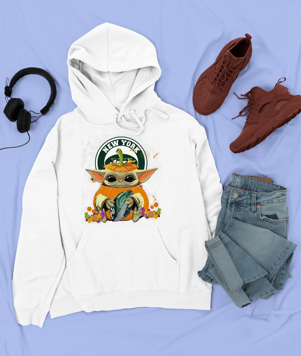 hue902 halloween pumpkin baby yoda hug new york jets shirt hoodie - Halloween Pumpkin Baby Yoda Hug New York Jets Shirt