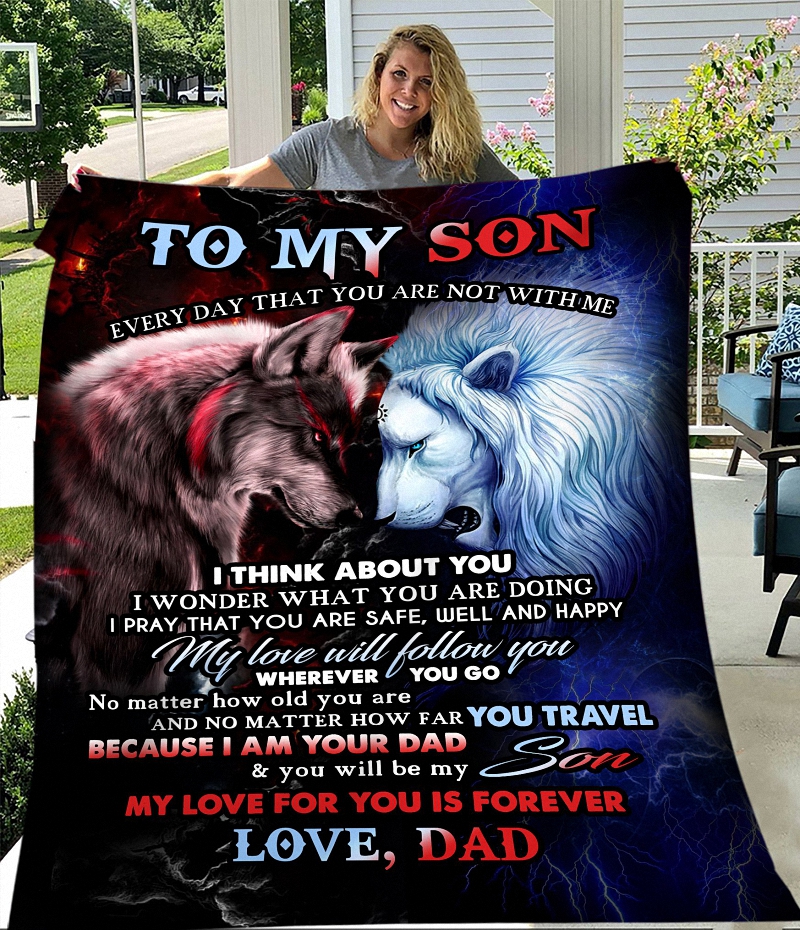 Lion And Wolf To My Son I Love You Quilt 1