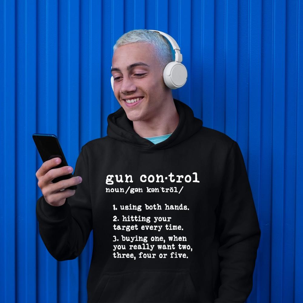 Gun control using both hands shirt 1