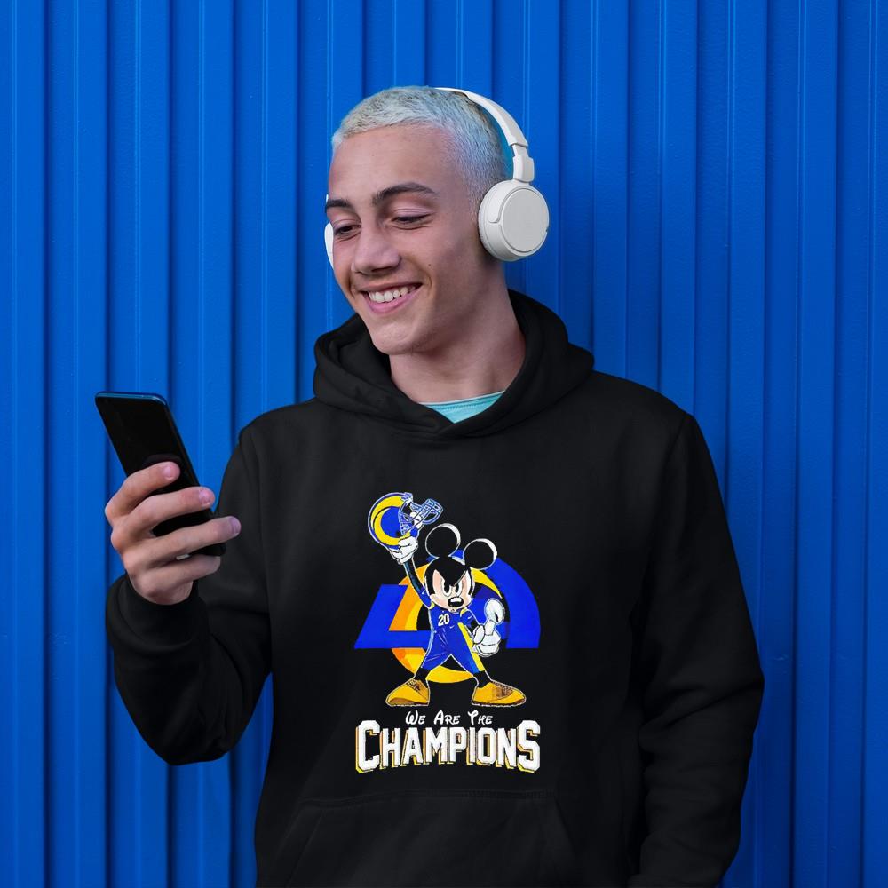 hue93 mickey mouse los angeles rams we are the champions shirt hoodie - Mickey Mouse Los Angeles Rams we are the Champions shirt