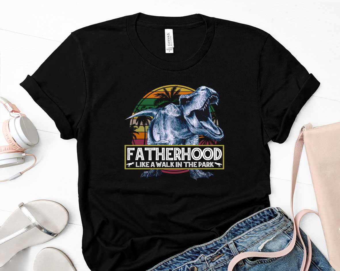 Fatherhood Like A Walk In The Park Dinosaurs Vintage Shirt 42 Father's Day