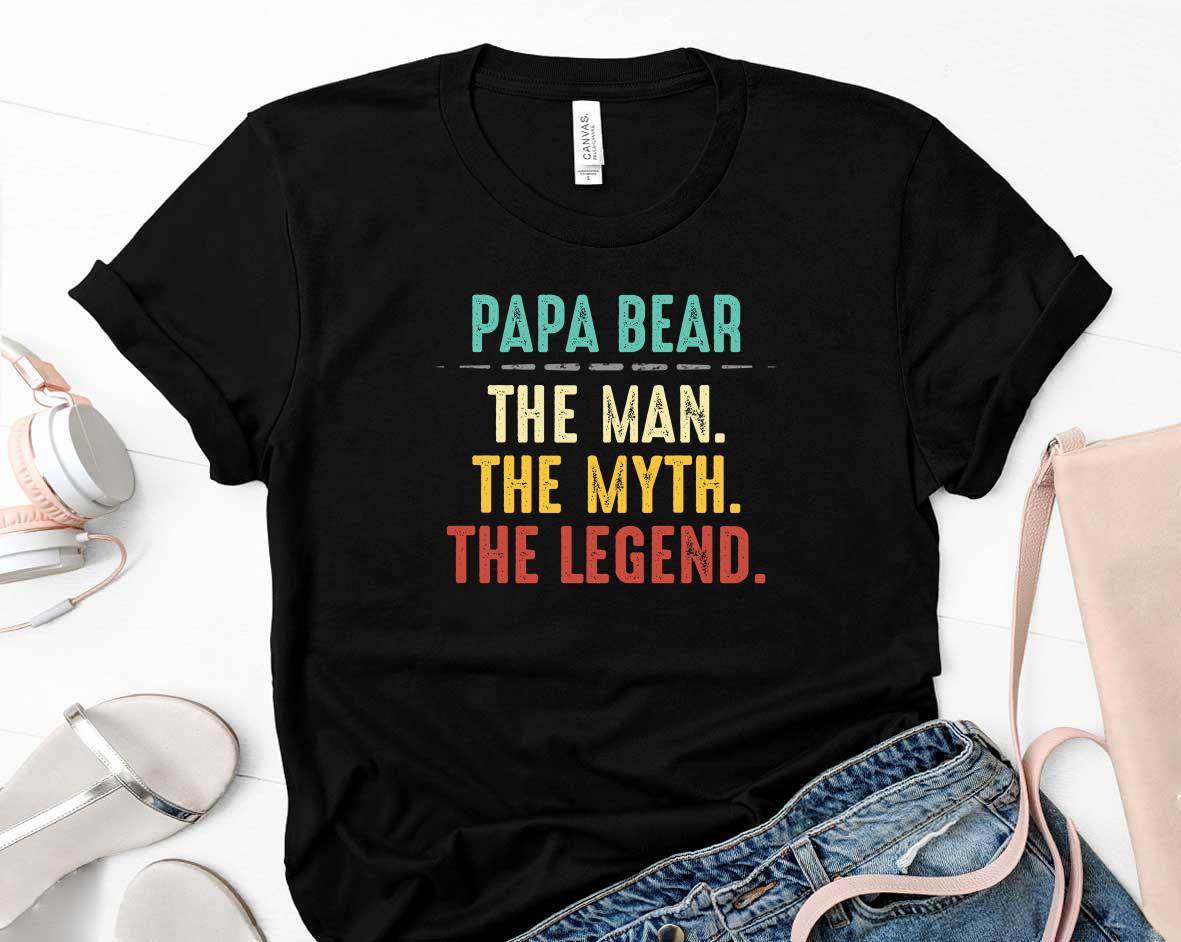 Papa Bear Fathers Day The Man The Myth The Legend Shirt 19 Father's Day
