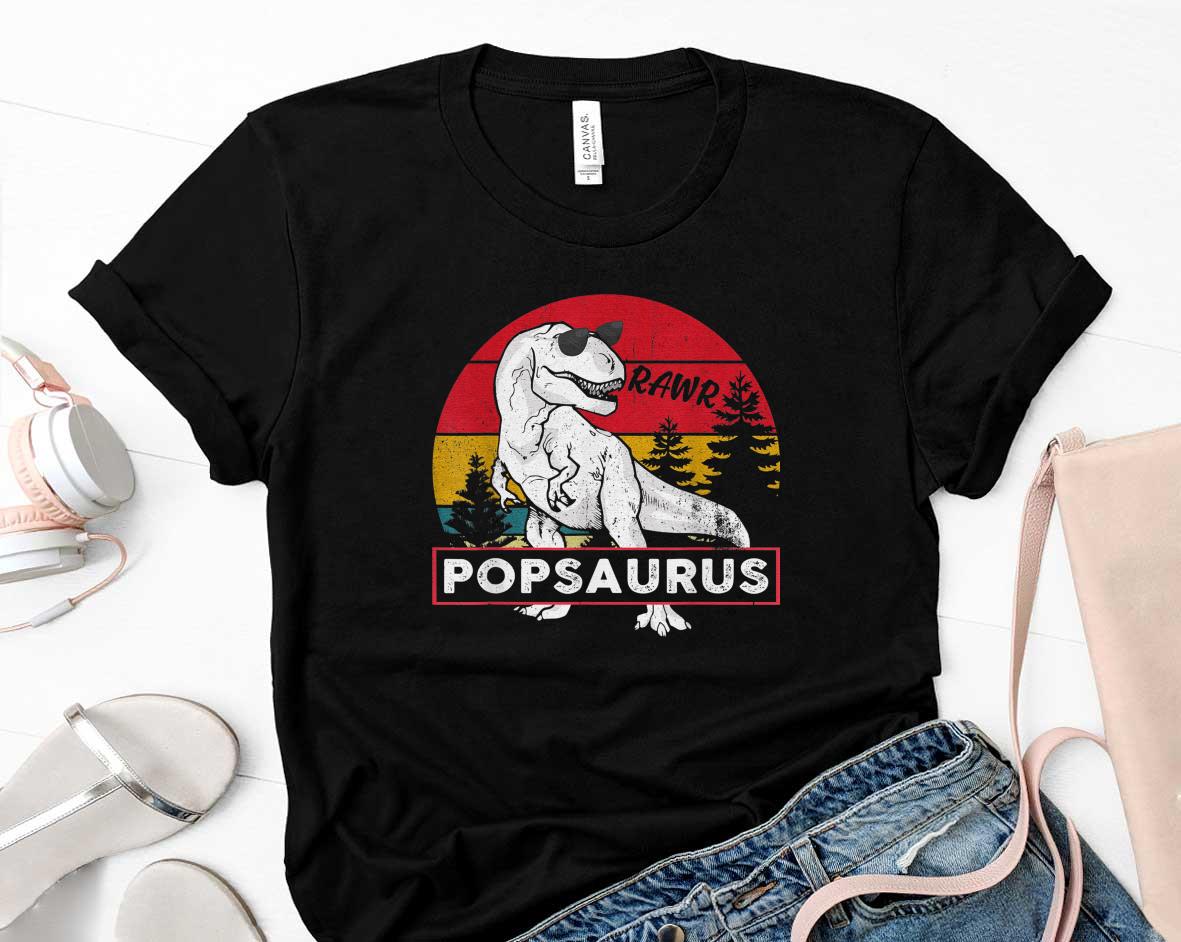 Vintage Popsaurus Father Day Vintage Retro Shirt 11 Father's Day