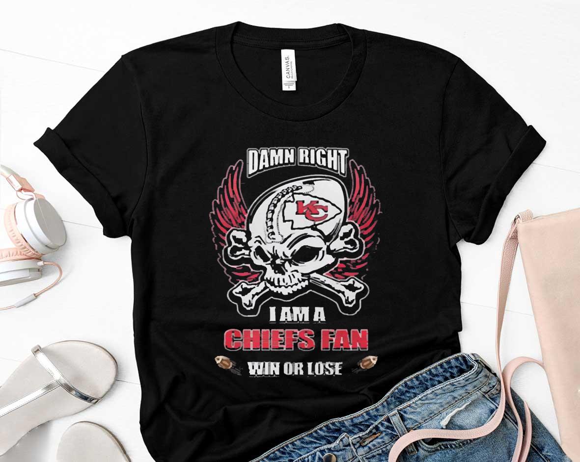 Skull damn right I am a Chiefs fan win or lose shirt 1 Postmaloneshirt News