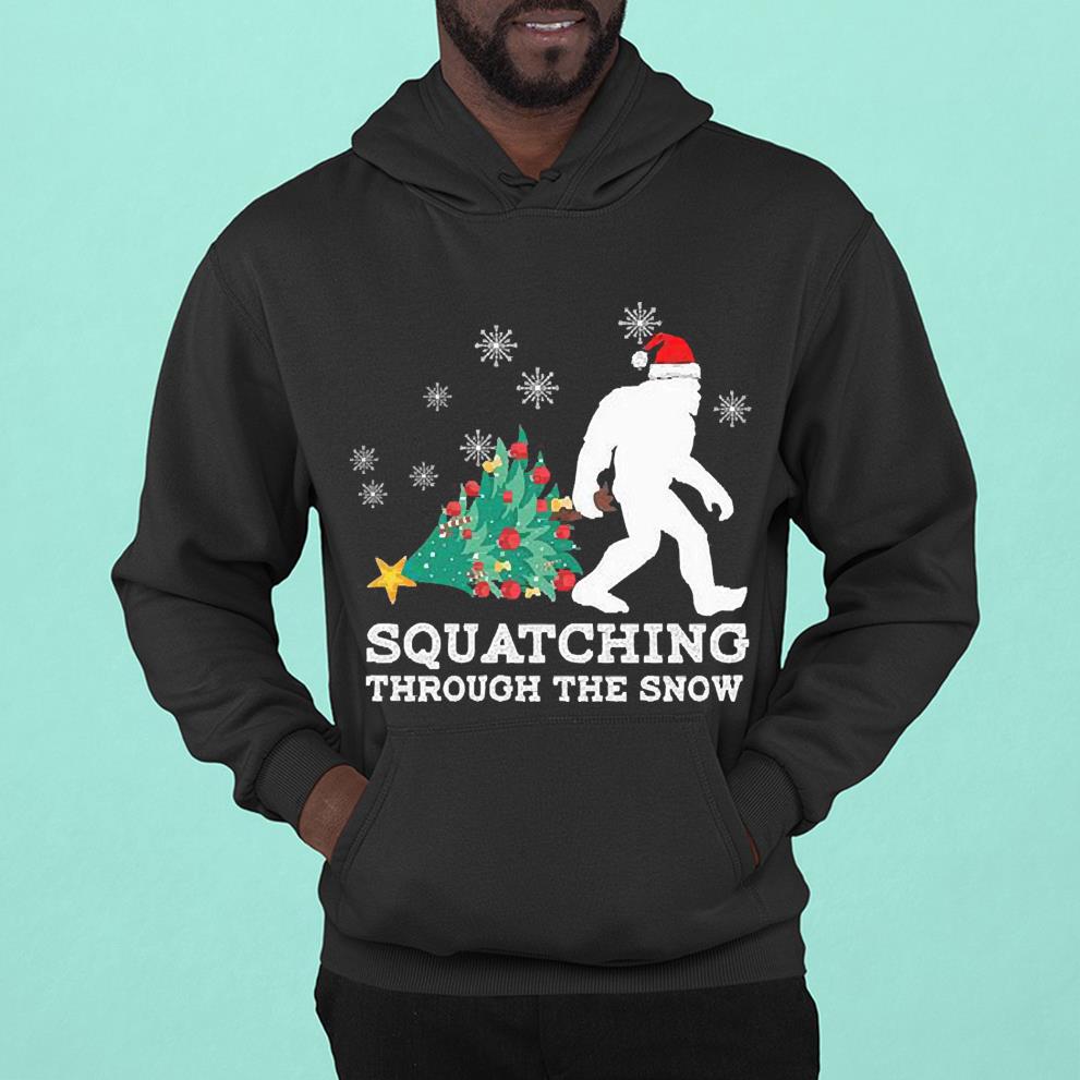 Santa Bigfoot Merry Squatching Through The Snow Christmas Tree Lights 2022 Shirt 21 Merry Christmas