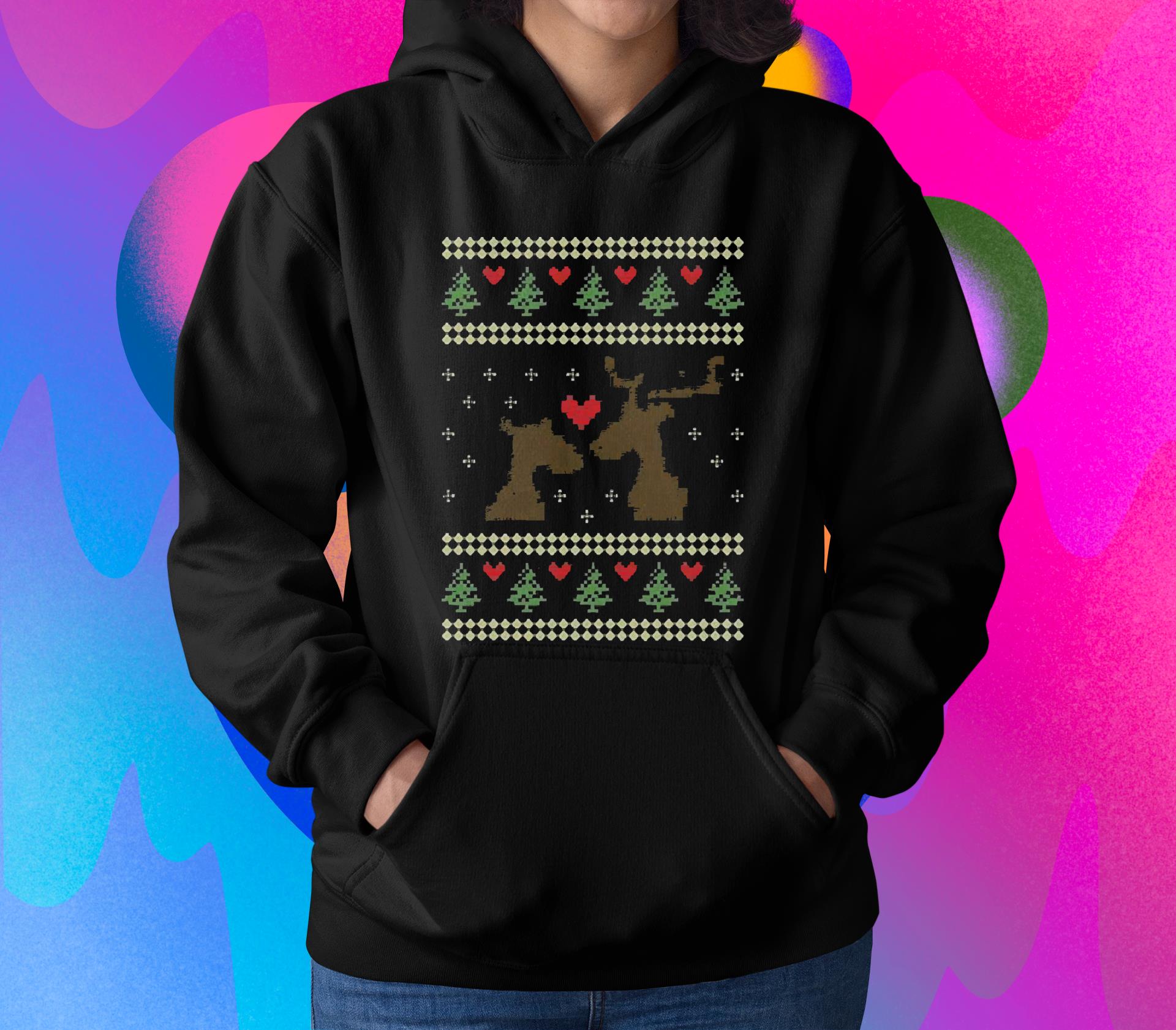 l1111 dp reindeer love ugly christmas 2022 shirt hoodie - Dp Reindeer Love Ugly Christmas 2022 Shirt