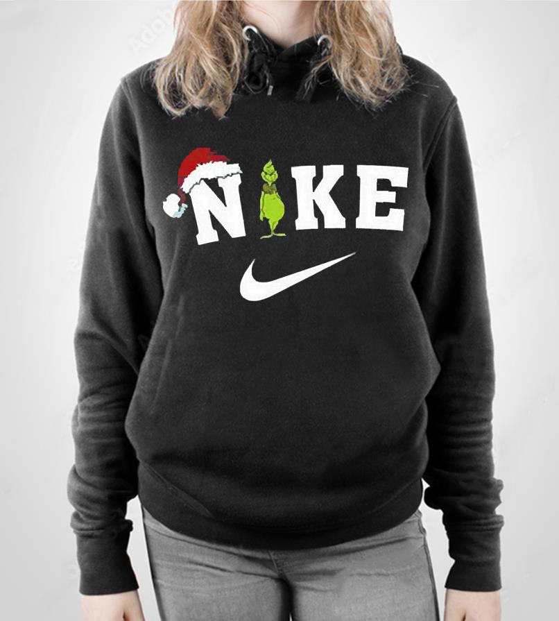 l1211 unique grinch christmas hat nike logo the grinch 2022 shirt hoodie - Unique Grinch Christmas Hat Nike Logo The Grinch 2022 Shirt