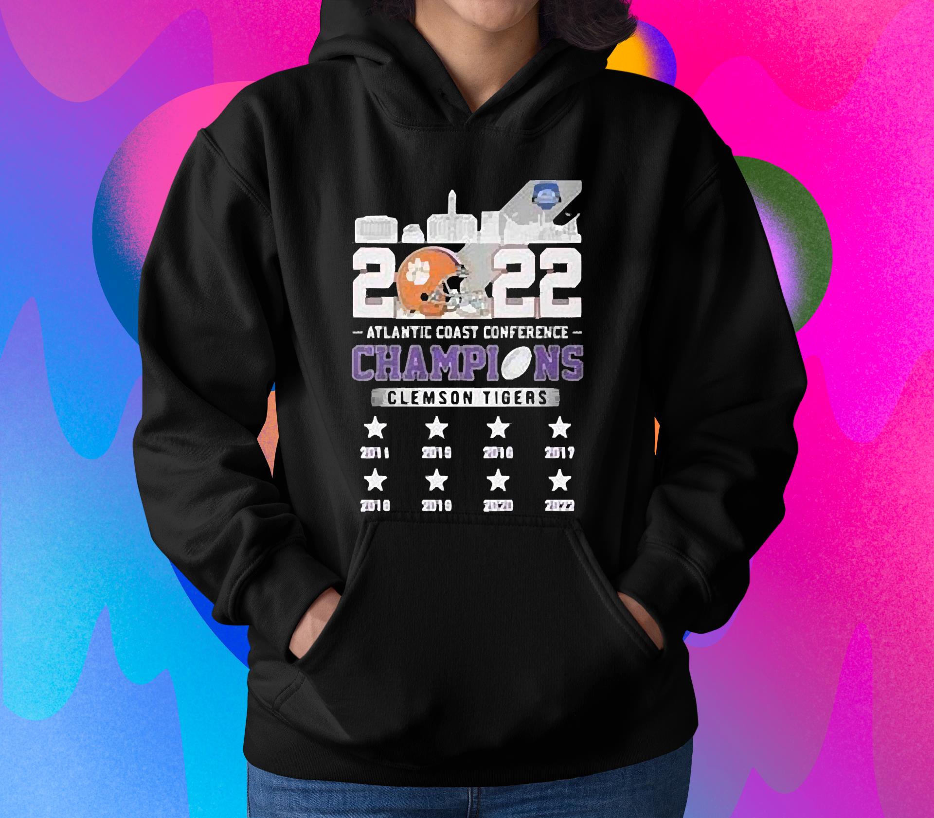 l1212 clemson tigers 2022 atlantic coast conference champions 20112022 shirt hoodie - Clemson Tigers 2022 Atlantic Coast Conference Champions 2011-2022 Shirt