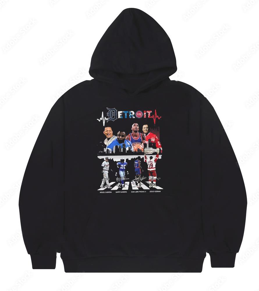 Detroit sport city Miguel Cabrera Barry Sanders Isiah Thomas Steve Yzerman abbey road signatures shirt l1411 detroit sport city miguel cabrera barry sanders isiah thomas steve yzerman abbey road hoodie - Detroit sport city Miguel Cabrera Barry Sanders Isiah Thomas Steve Yzerman abbey road signatures shirt