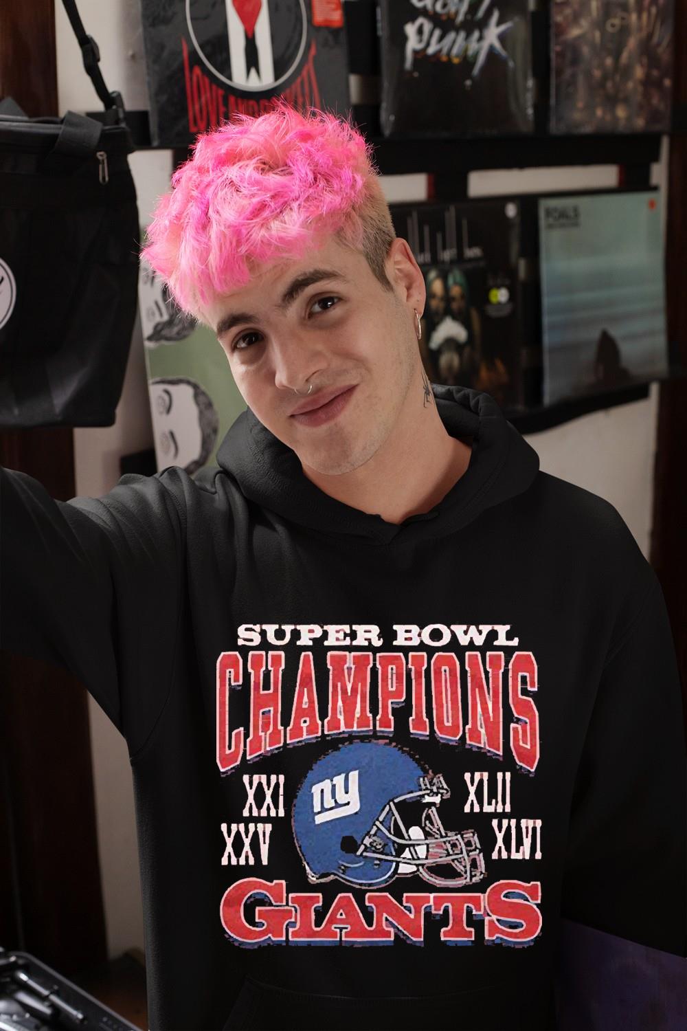 l1412 new york giants 4 time super bowl champions shirt hoodie - New York Giants 4 Time Super Bowl Champions Shirt