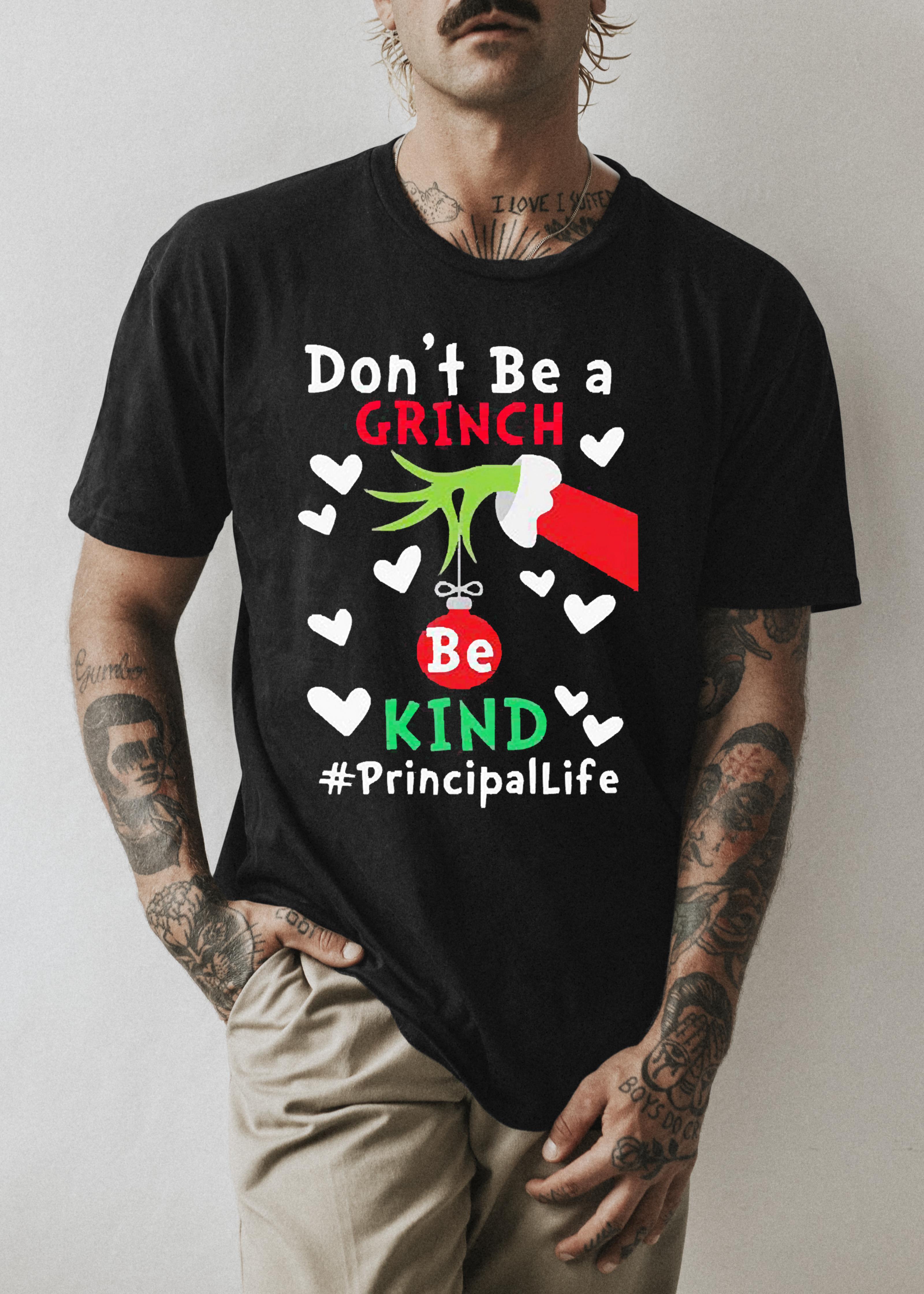 l1612 the grinch hand don t be a grinch be kind princibal life christmas shirt hoodie - The Grinch Hand Don’t Be A Grinch Be Kind Princibal Life Christmas Shirt