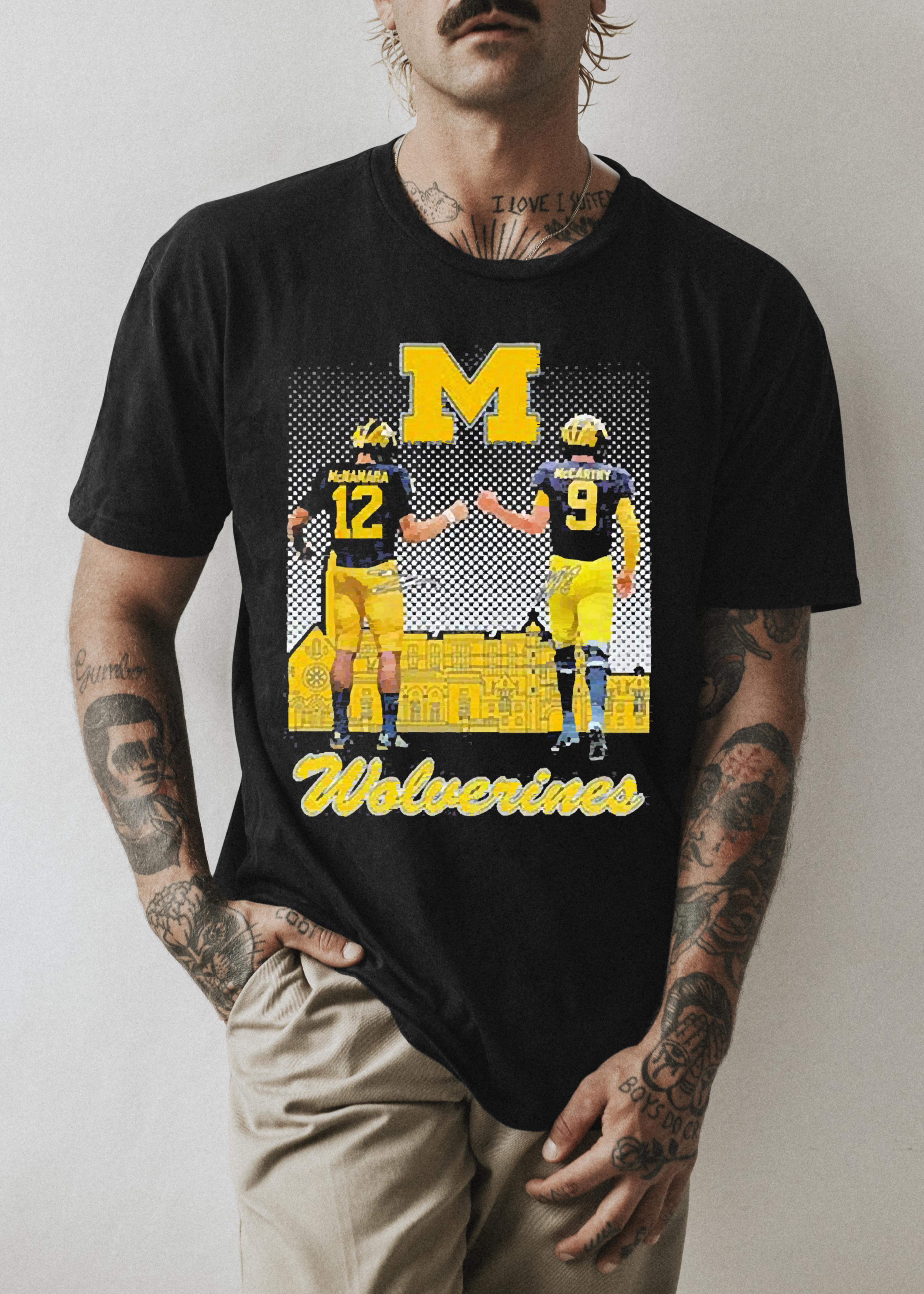 l1811 michigan wolverines cade mcnamara and jonathan james mccarthy signatures shirt hoodie - Michigan Wolverines Cade McNamara And Jonathan James McCarthy Signatures shirt