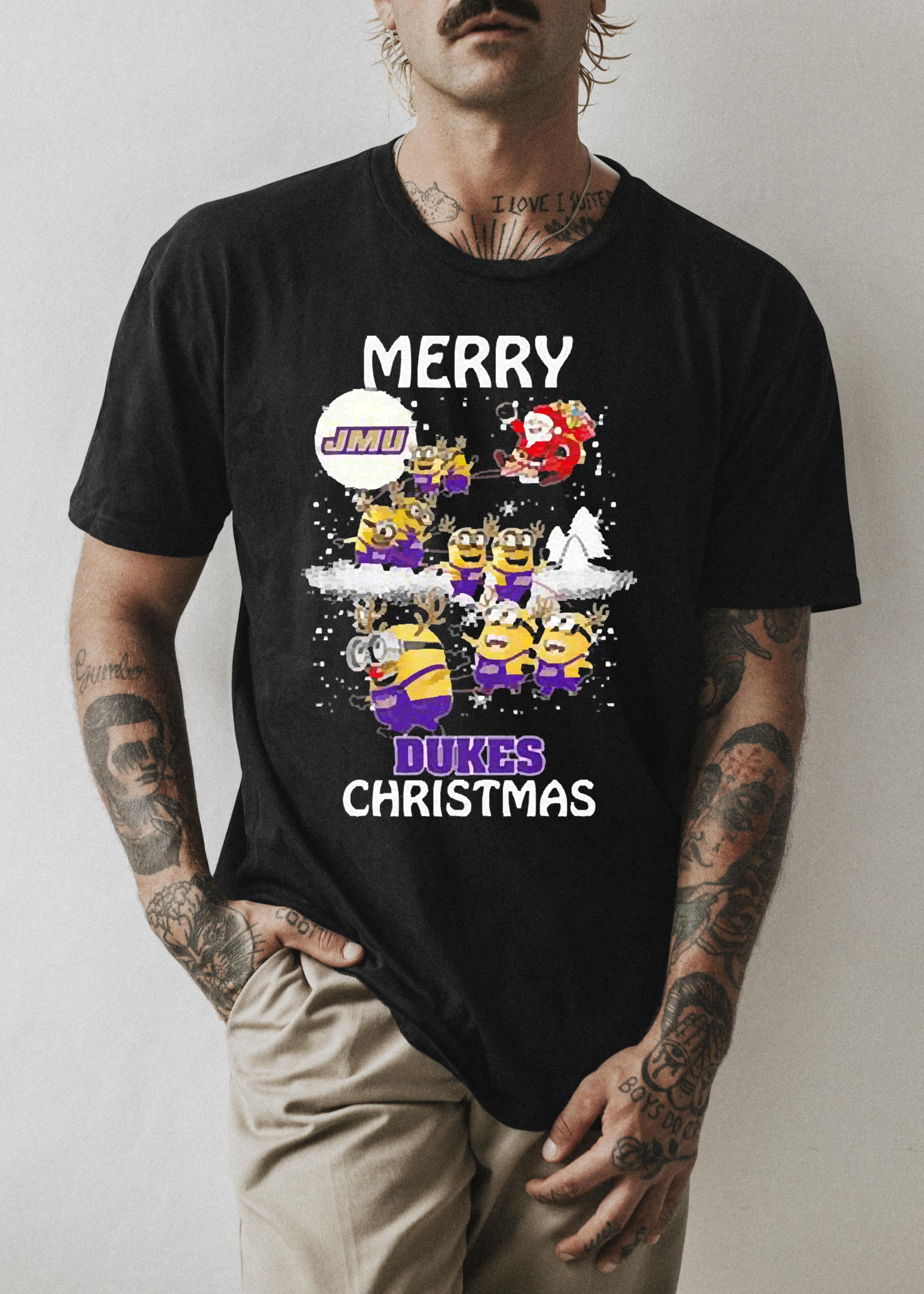 Minion James Madison Dukes Merry Christmas shirt l1811 minion james madison dukes merry christmas shirt hoodie - Minion James Madison Dukes Merry Christmas shirt
