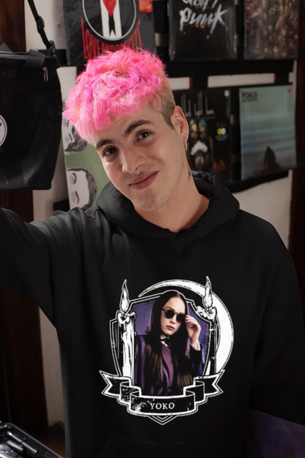 l1912 wednesday nevermore frame yoko shirt hoodie - Wednesday Nevermore Frame Yoko Shirt