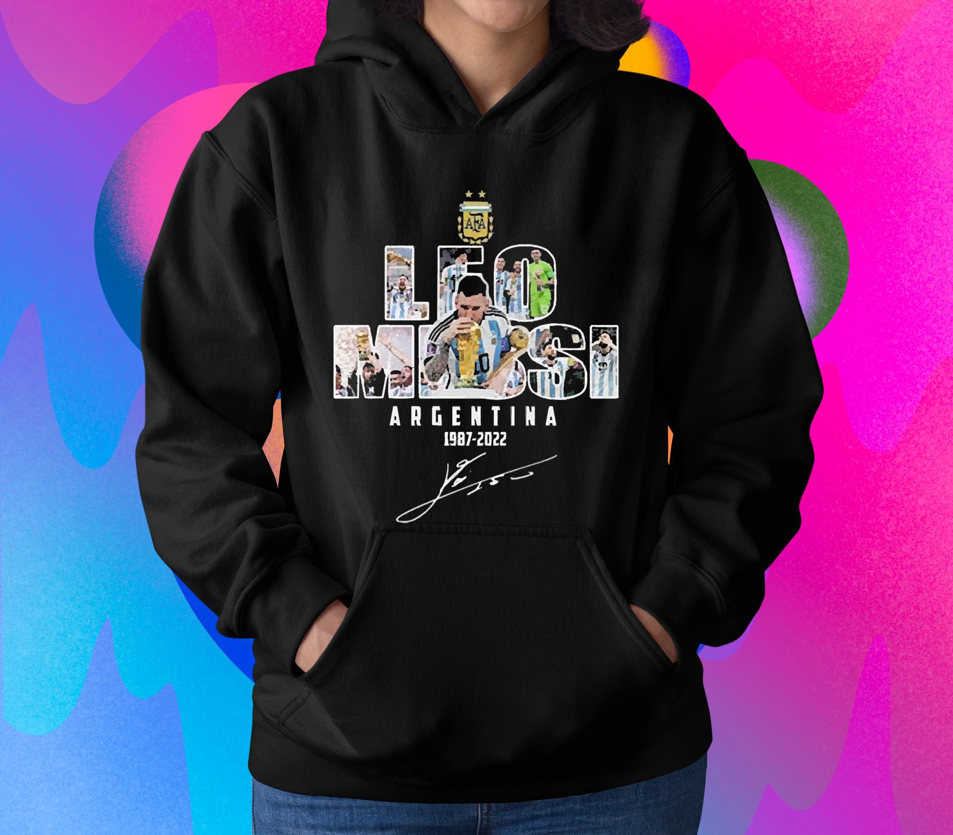 l2712 lionel messi argentina 19872022 signature shirt hoodie - Lionel Messi Argentina 1987-2022 Signature shirt