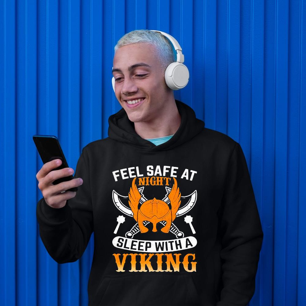 l2812 feel safe at night sleep with a viking shirt hoodie - Feel Safe At Night Sleep With A Viking Shirt