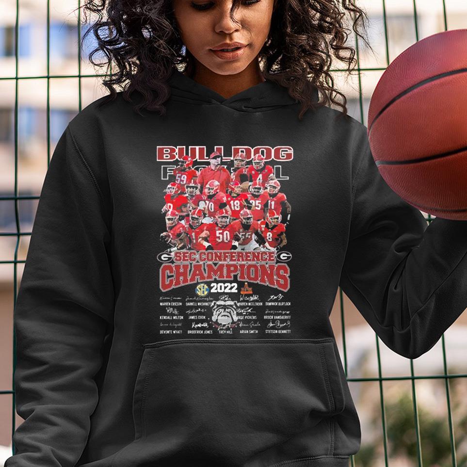 l2912 georgia bulldogs football 2022 sec conference champions signatures shirt hoodie - Georgia bulldogs football 2022 sec conference champions signatures shirt