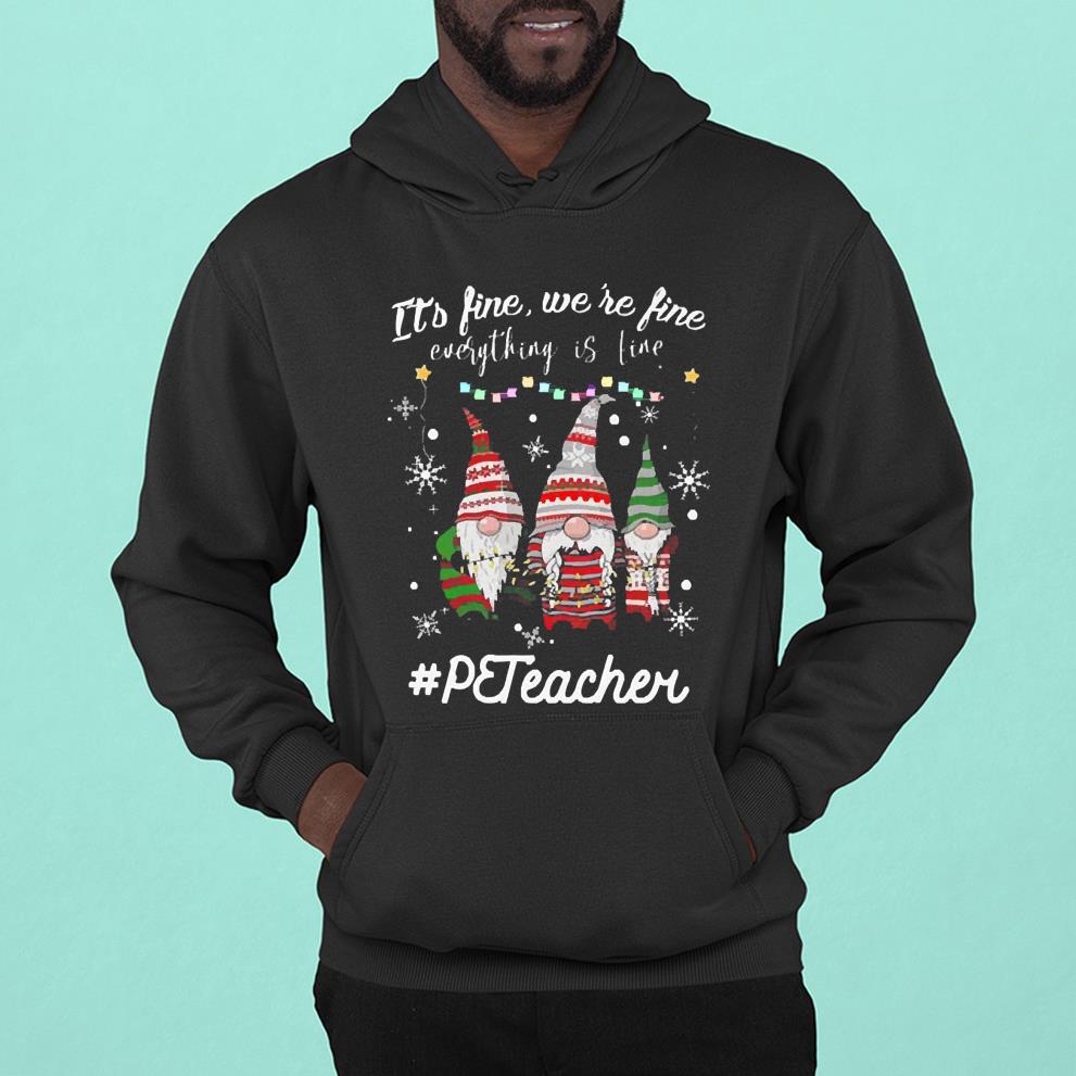 l3011 physical education teacher gnomes it s fine we re fine everthing is fine christmas shirt hoodie - Physical Education Teacher Gnomes It’s Fine We’re Fine Everthing Is Fine Christmas Shirt