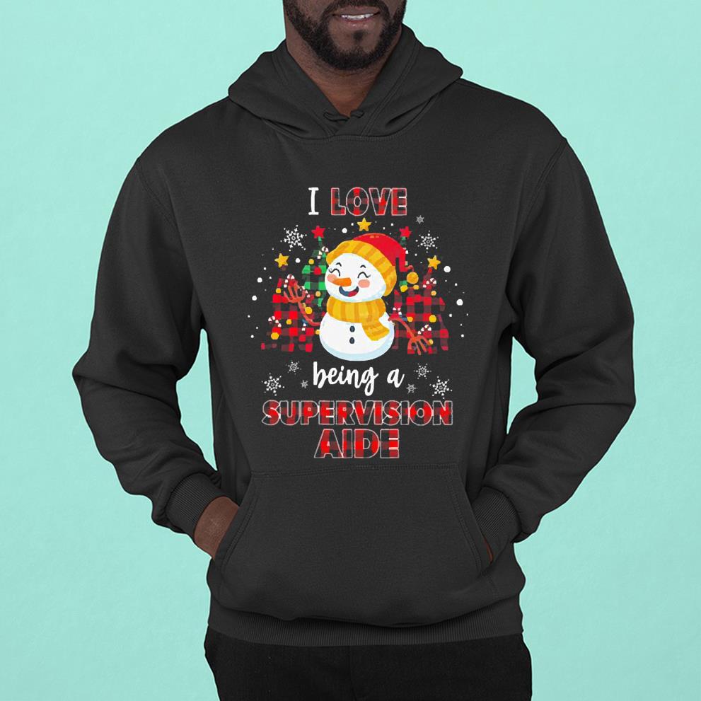 l3011 snowman i love being a supervision aide plaid splicing red christmas shirt hoodie - Snowman I Love Being A Supervision Aide Plaid Splicing Red Christmas Shirt