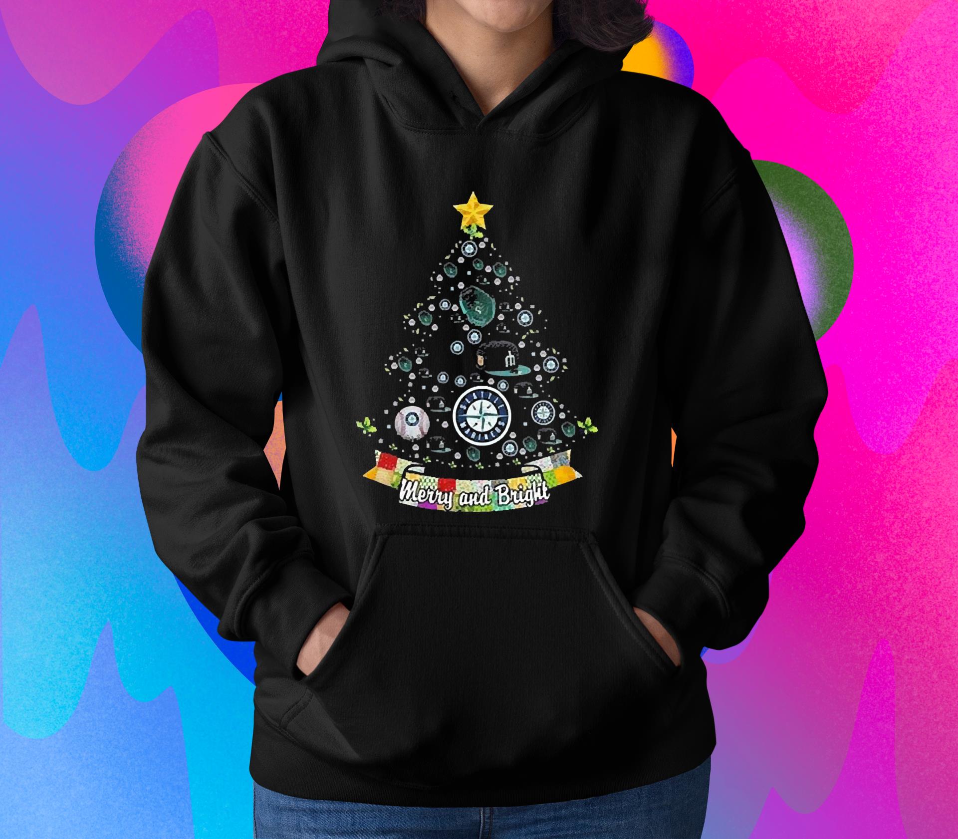 l311 merry and bright seattle mariners mlb christmas tree 2022 shirt hoodie - Merry And Bright Seattle Mariners MLB Christmas Tree 2022 Shirt