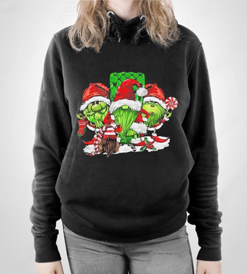 l912 three the grinch gnomes merry christmas shirt hoodie - Three The Grinch Gnomes Merry Christmas Shirt
