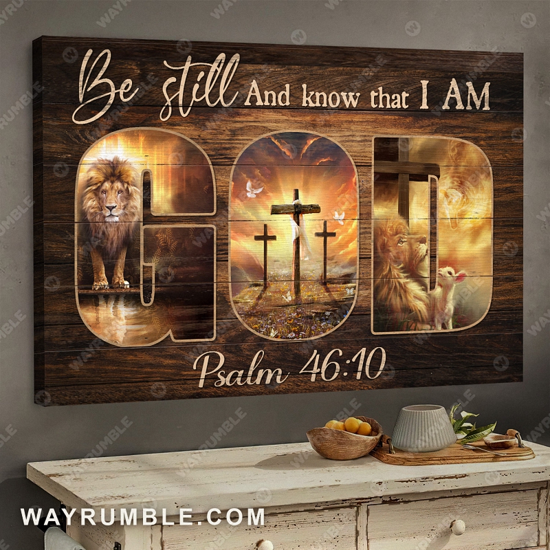 Lion of Judah, The amazing spirit, Be still and know that I am God - Jesus Landscape Canvas Prints 1