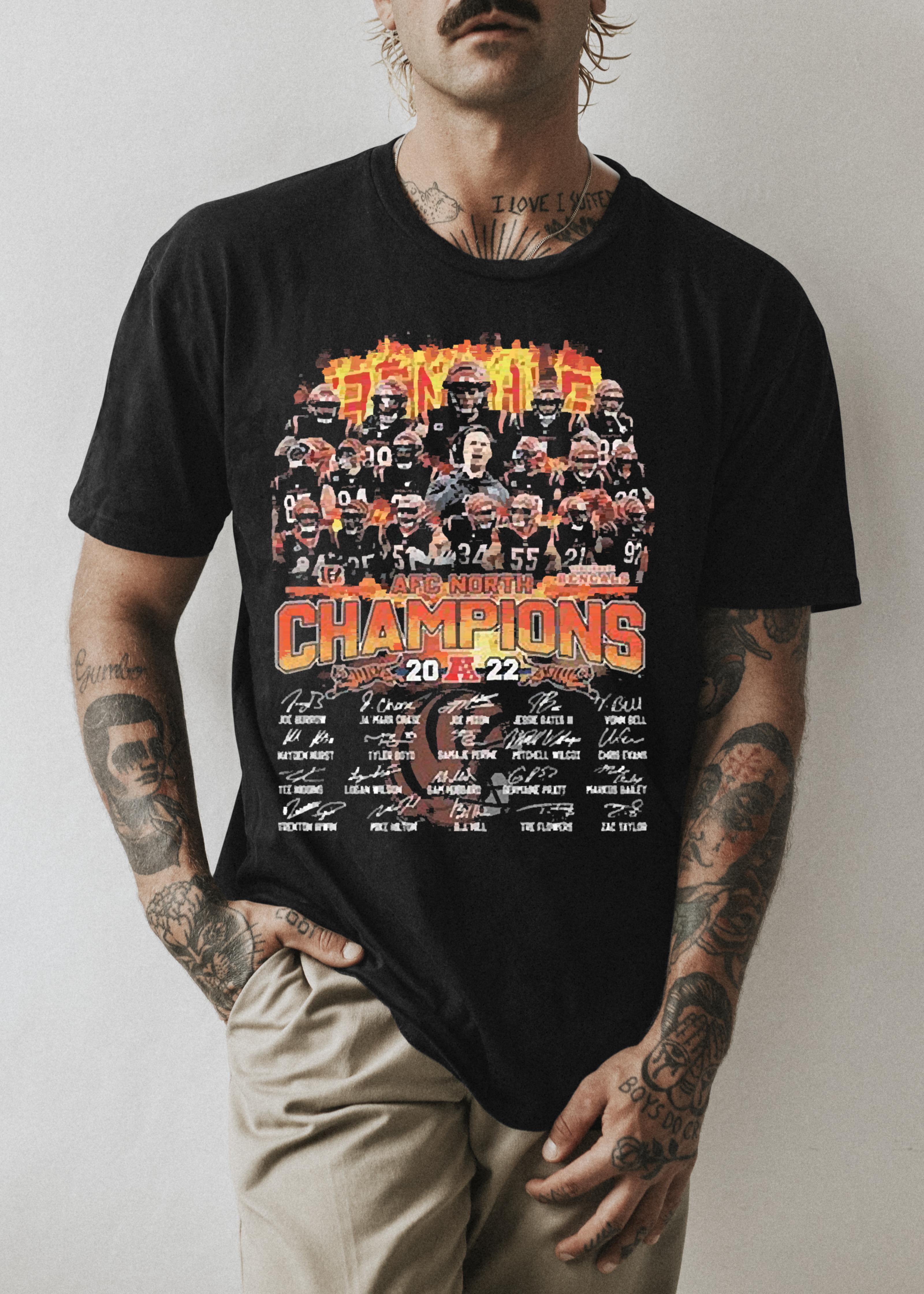 Cincinnati Bengals 2022 AFC North Champions Signatures shirt 1