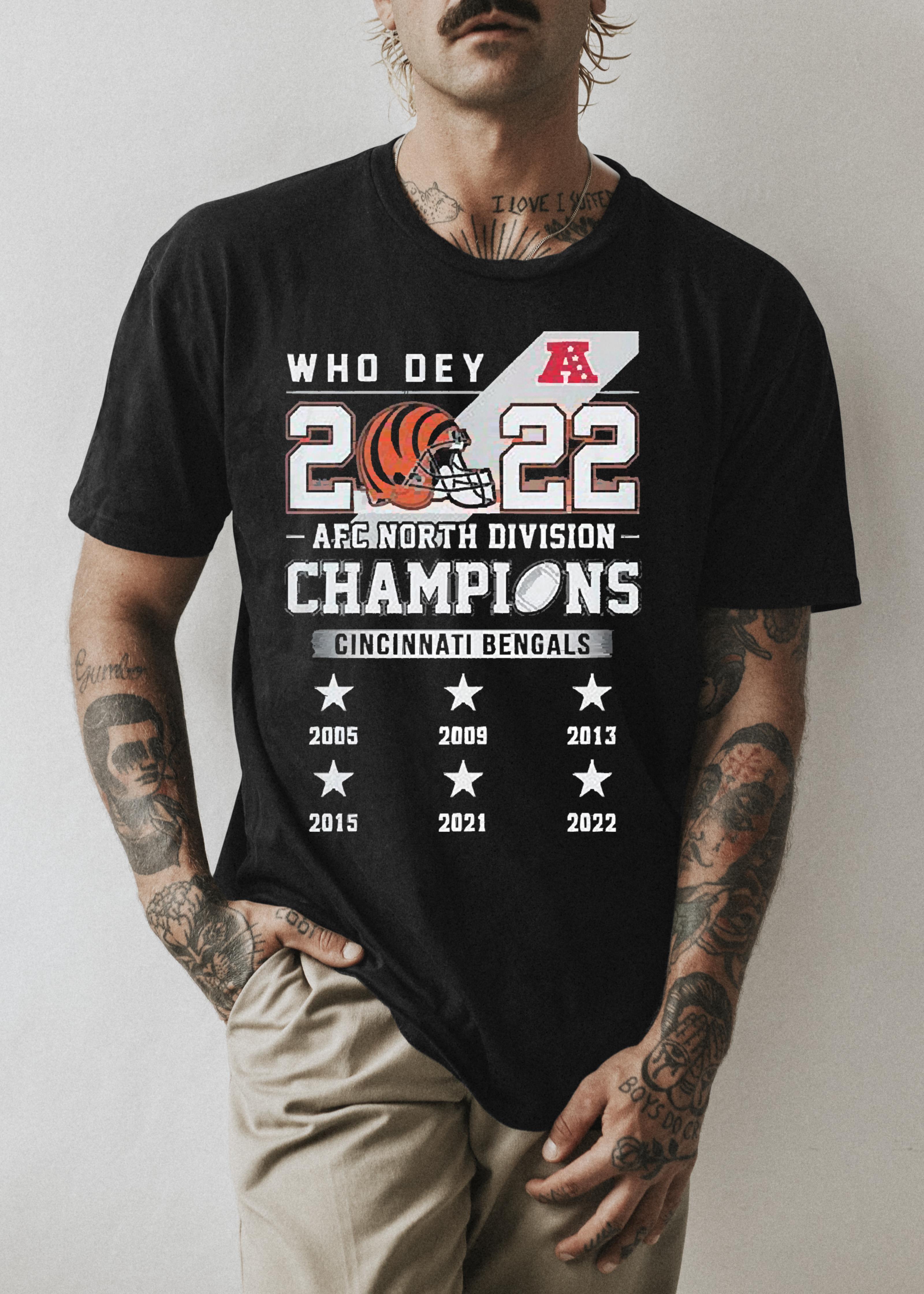 Cincinnati Bengals Who Dey 2022 AFC North Division Champions shirt 1