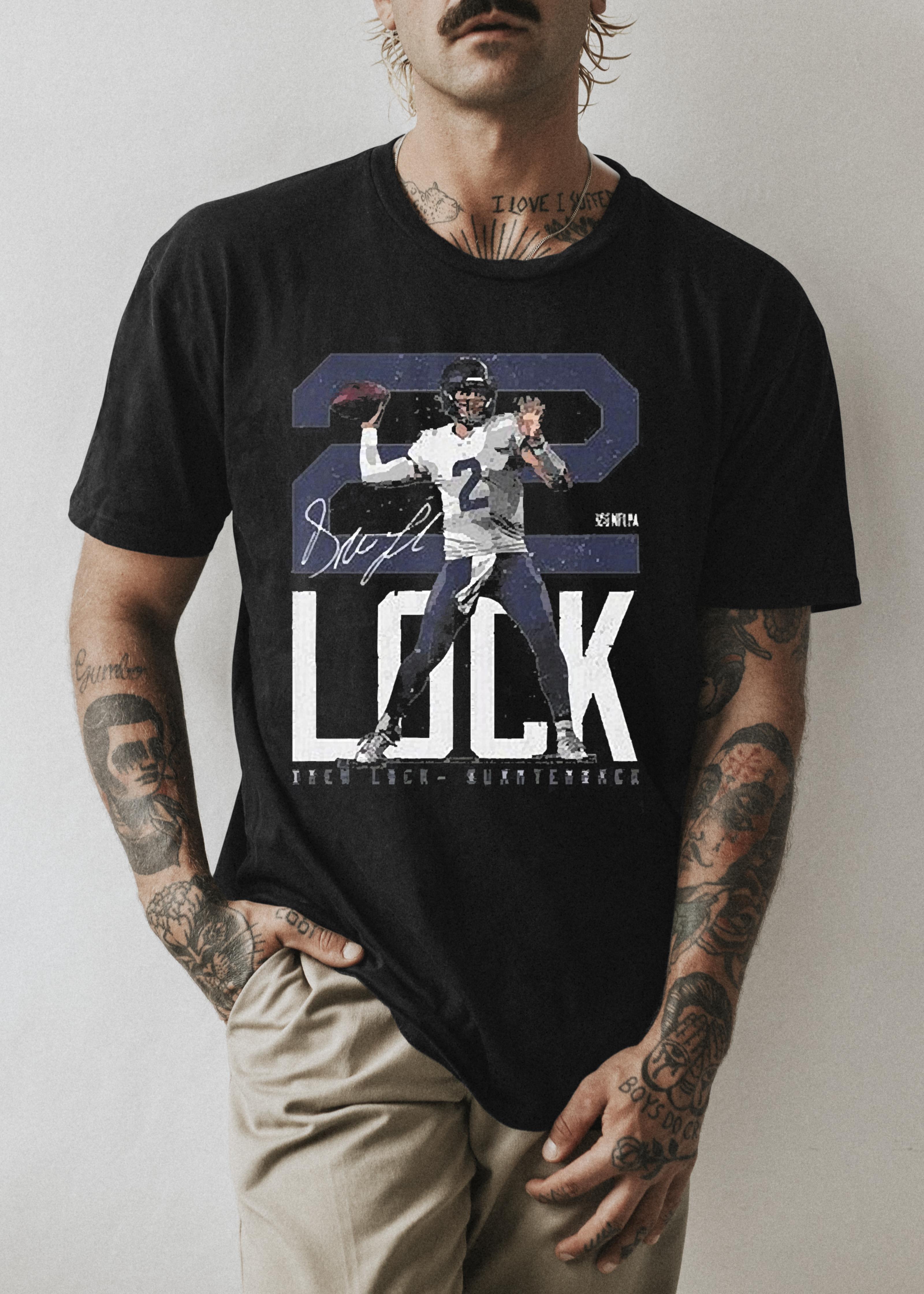 Drew Lock Quarterback Seattle Bold Number 2 Signature Shirt 1