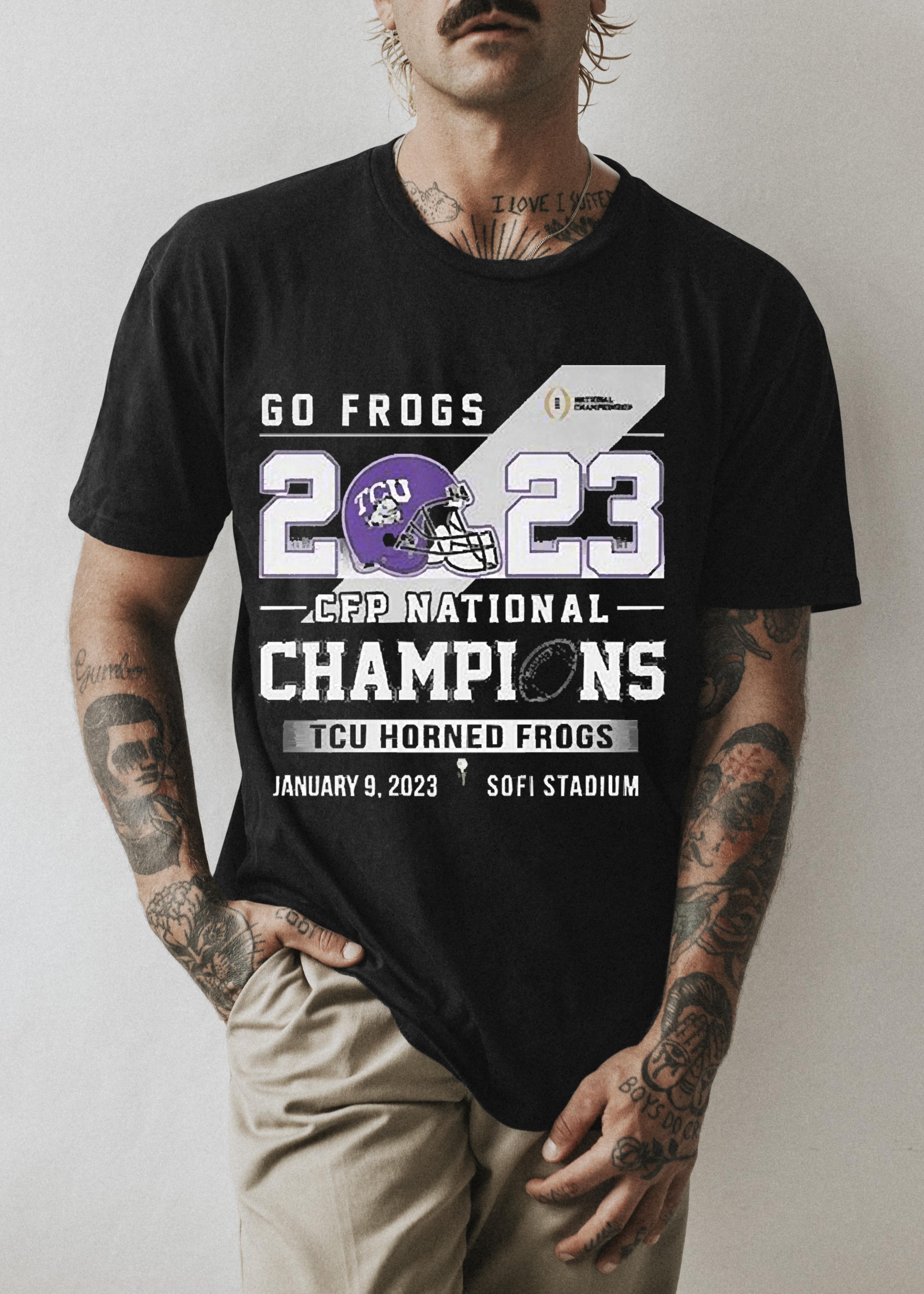 Go Frogs 2023 CFP National Champions Sofi Stadium shirt 1