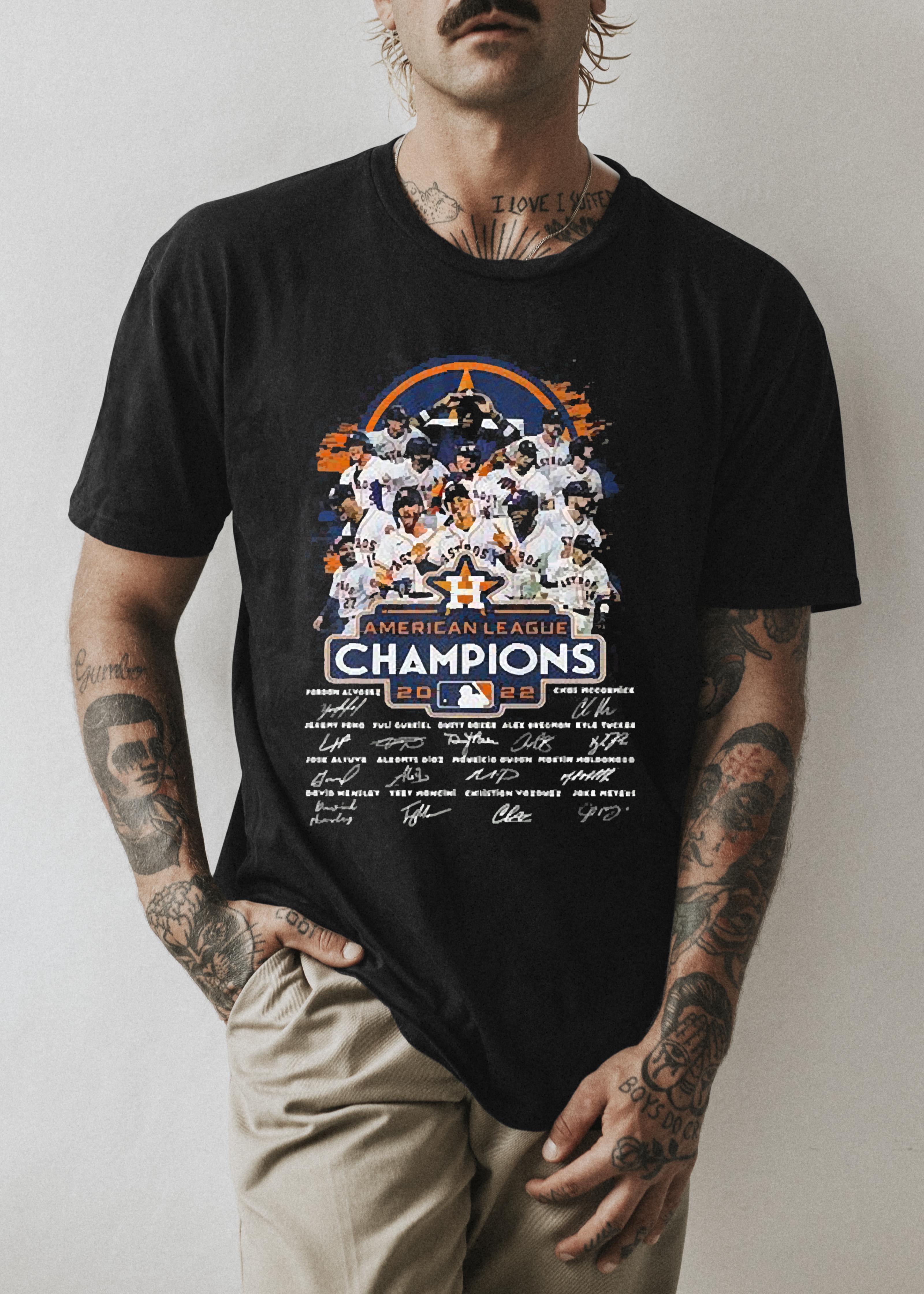 Houston Astros American League Champions 2022 Signatures Team Players Shirt 1