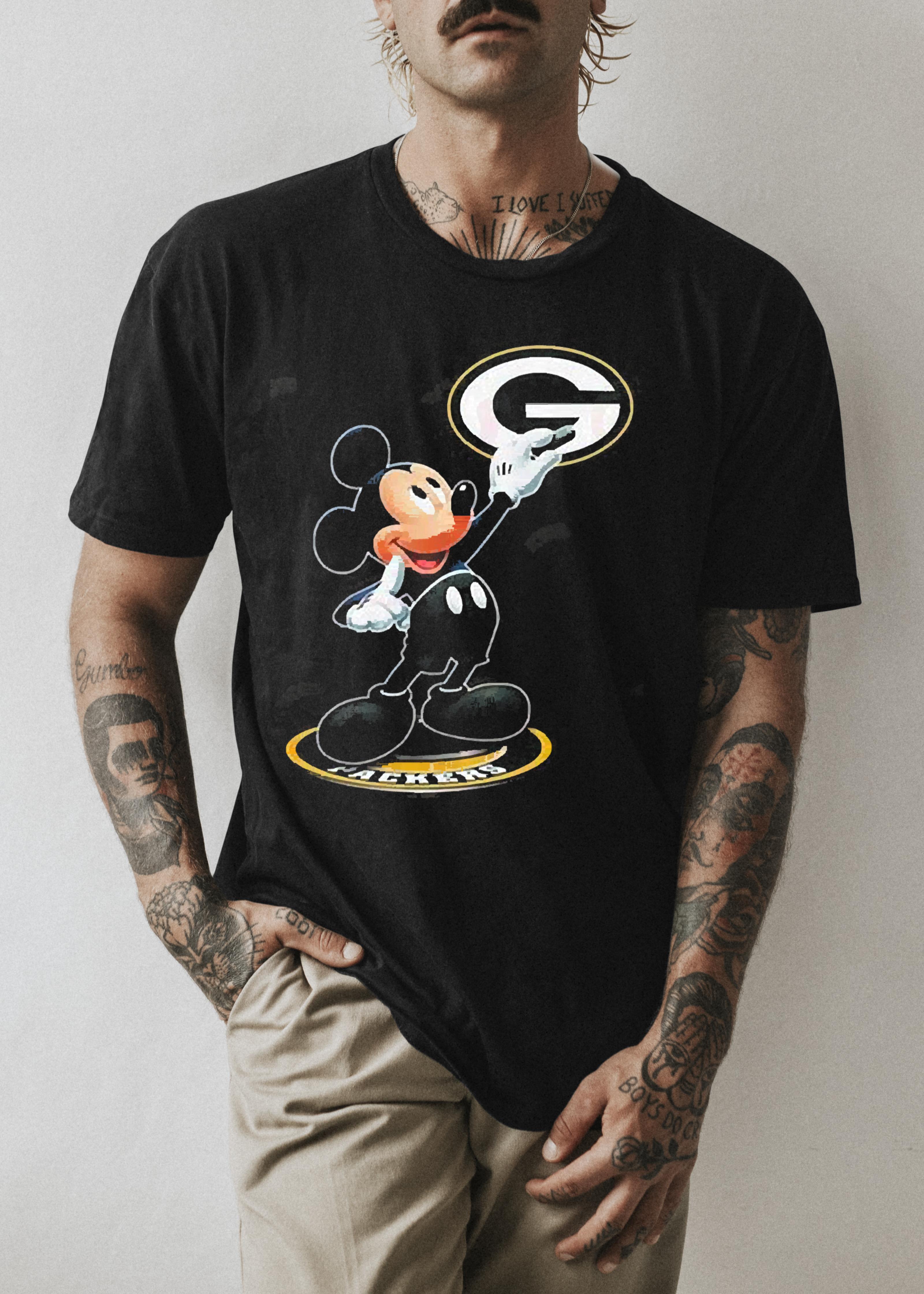 Mickey Mouse Nfl green bay packers logo 2023 shirt 1