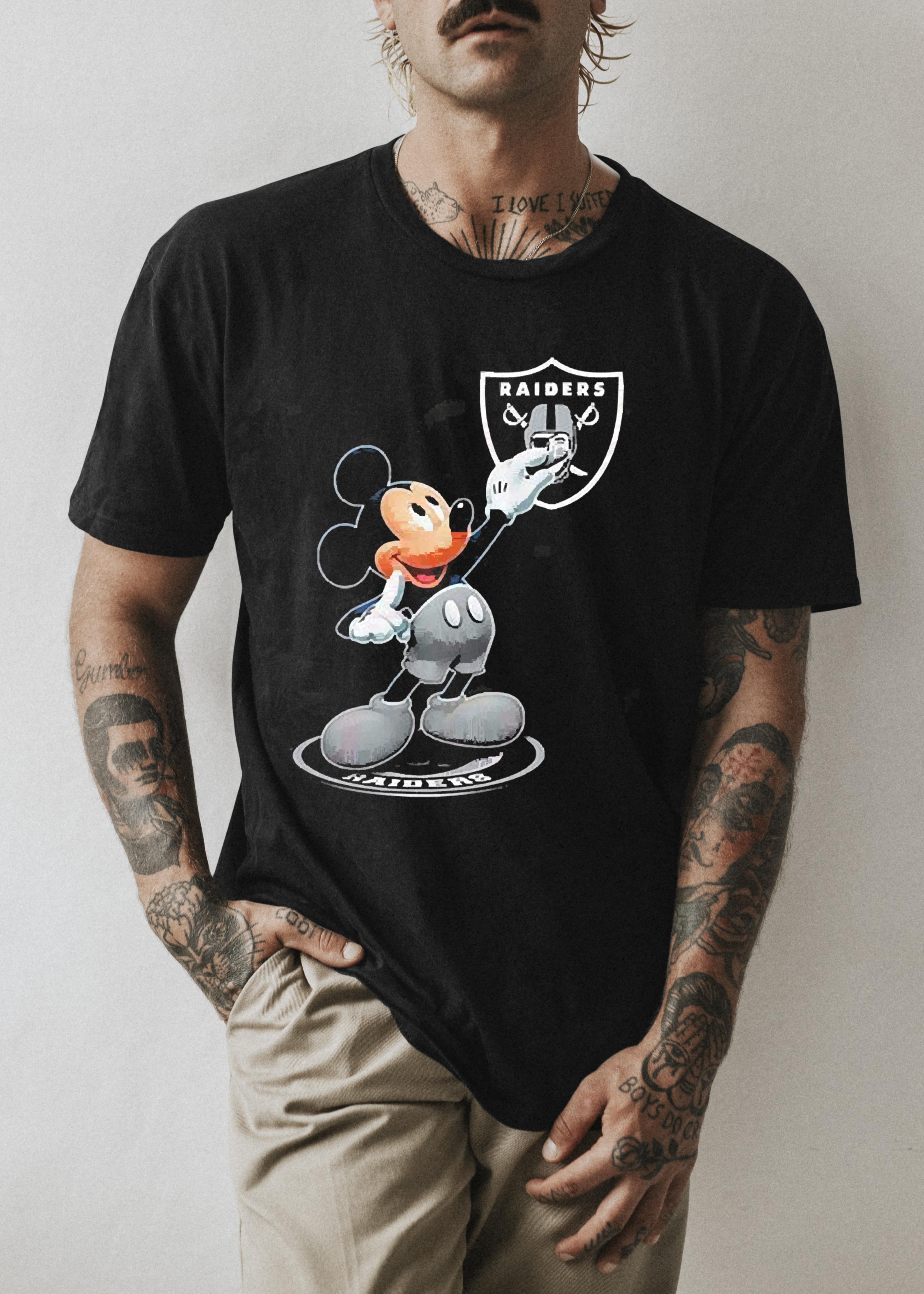 Mickey mouse nfl las vegas raiders logo 2023 shirt 1