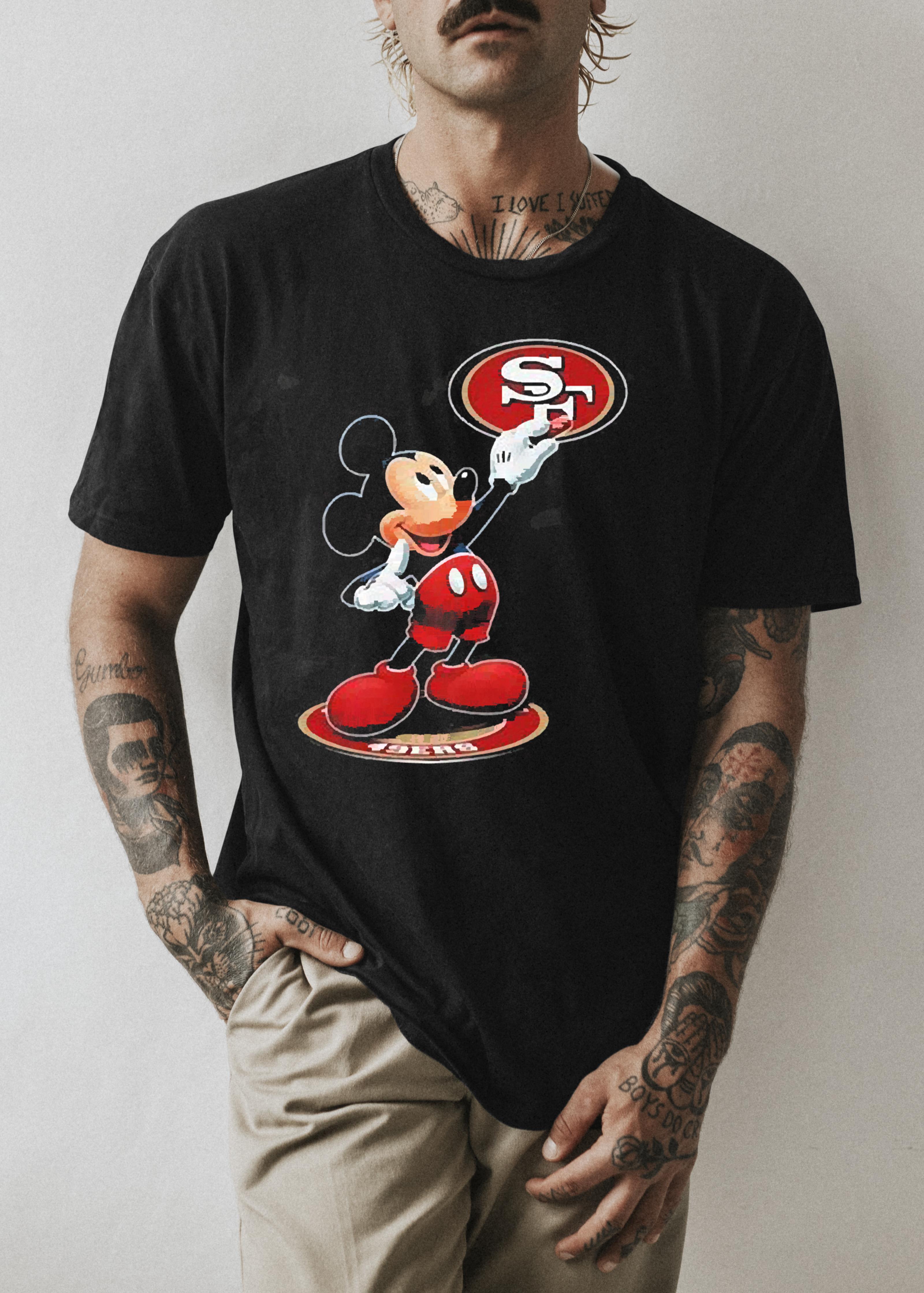Mickey Mouse Nfl san francisco 49ers logo 2023 shirt 1