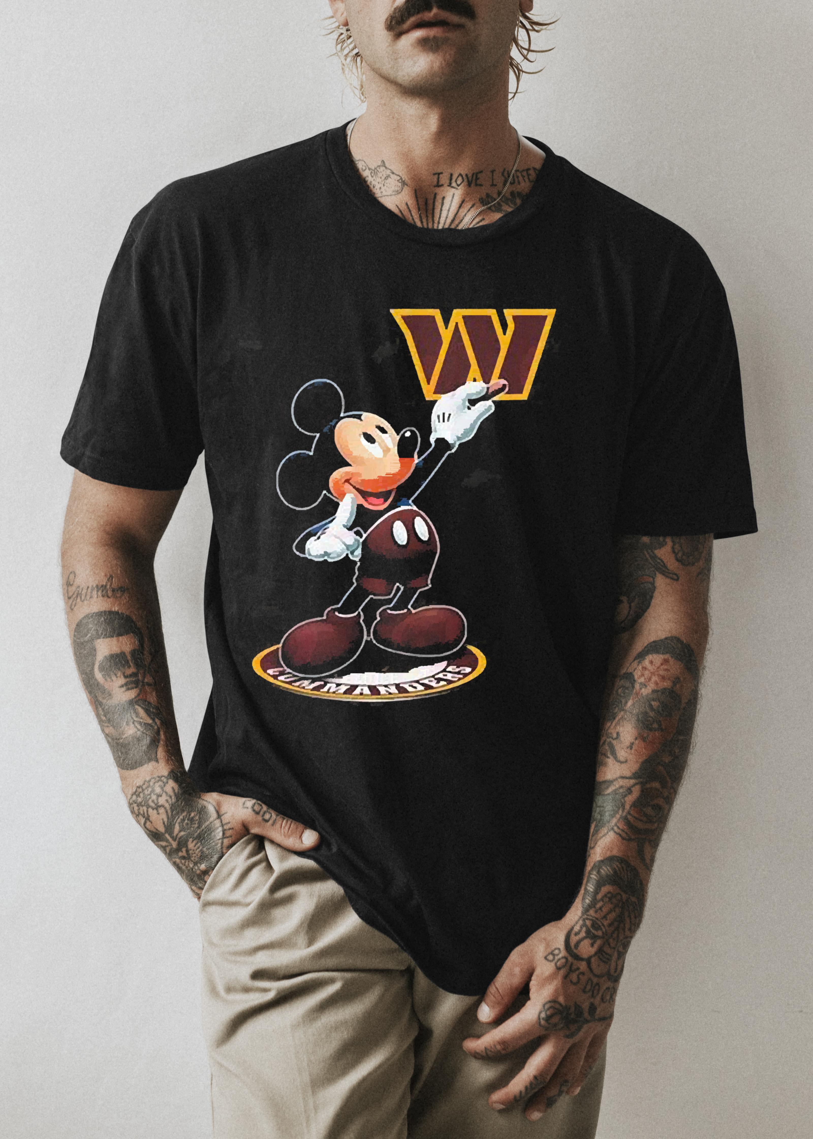Mickey Mouse NFL Washington commanders logo 2023 shirt 1 Thebeatlestshirt News