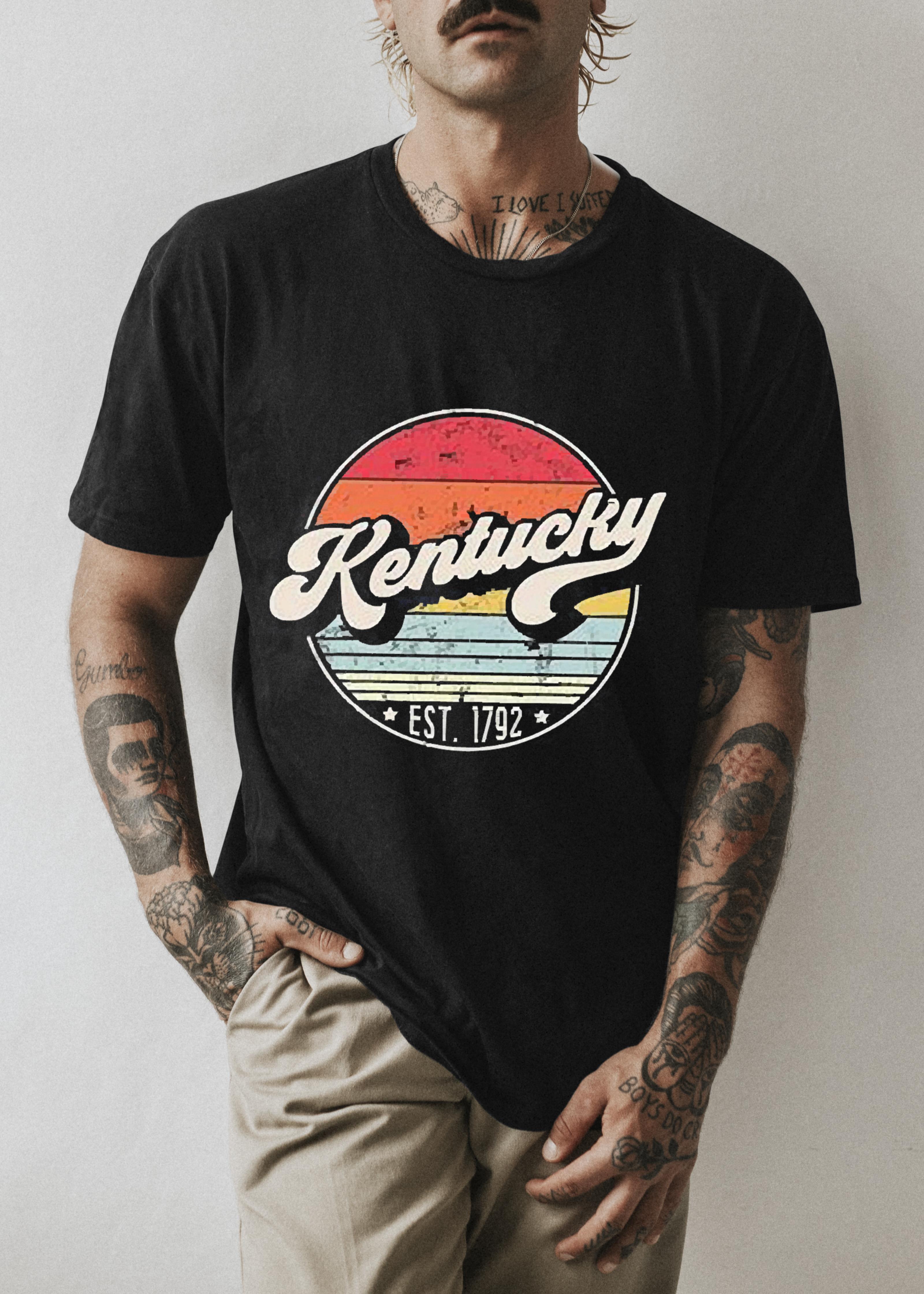 Retro Kentucky Distressed Sunset Est 1792 Shirt 1